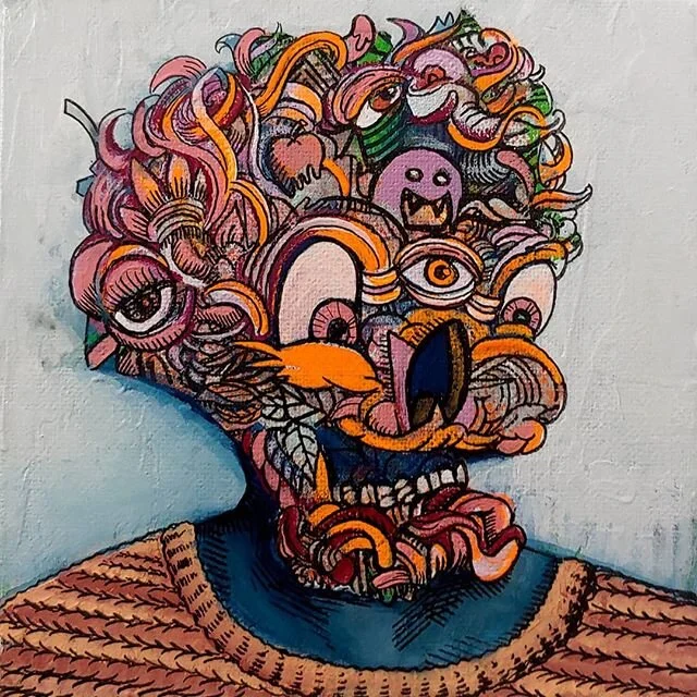 &quot;My Favorite Sweater&quot; and &quot;The River Will Provide&quot; are fresh off the easel and for sale in my shop! Both are 6x6&quot; gouache and ink on canvas. I've got a bunch more in progress too, so stay tuned...⁣
⁣
I can't thank everyone en