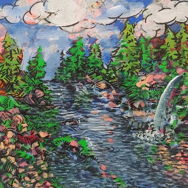 To compliment yesterday's post of some of my tiny landscape paintings, I wanted to share these two 6x6&quot; paintings I finished last week. &quot;Simpler Times&quot; and &quot;Floom&quot; both share my love of water. I adore its power and how it sha