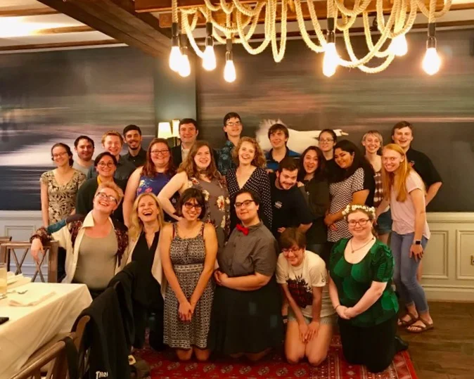 Students after having enjoyed food and fellowship at the White Swan Hotel in Stratford-upon-Avon, England.