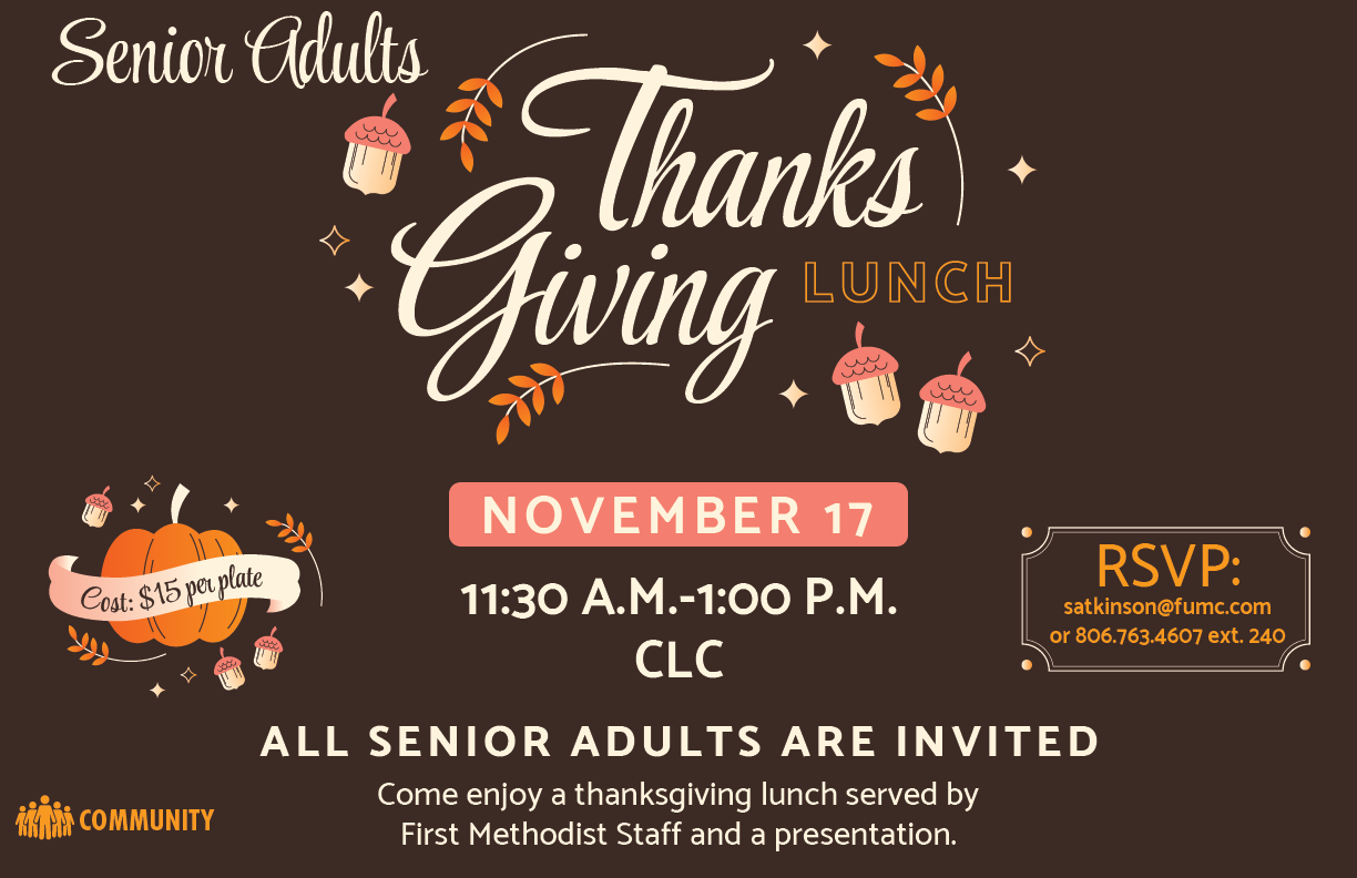 Senior Adult Thanksgiving Lunch