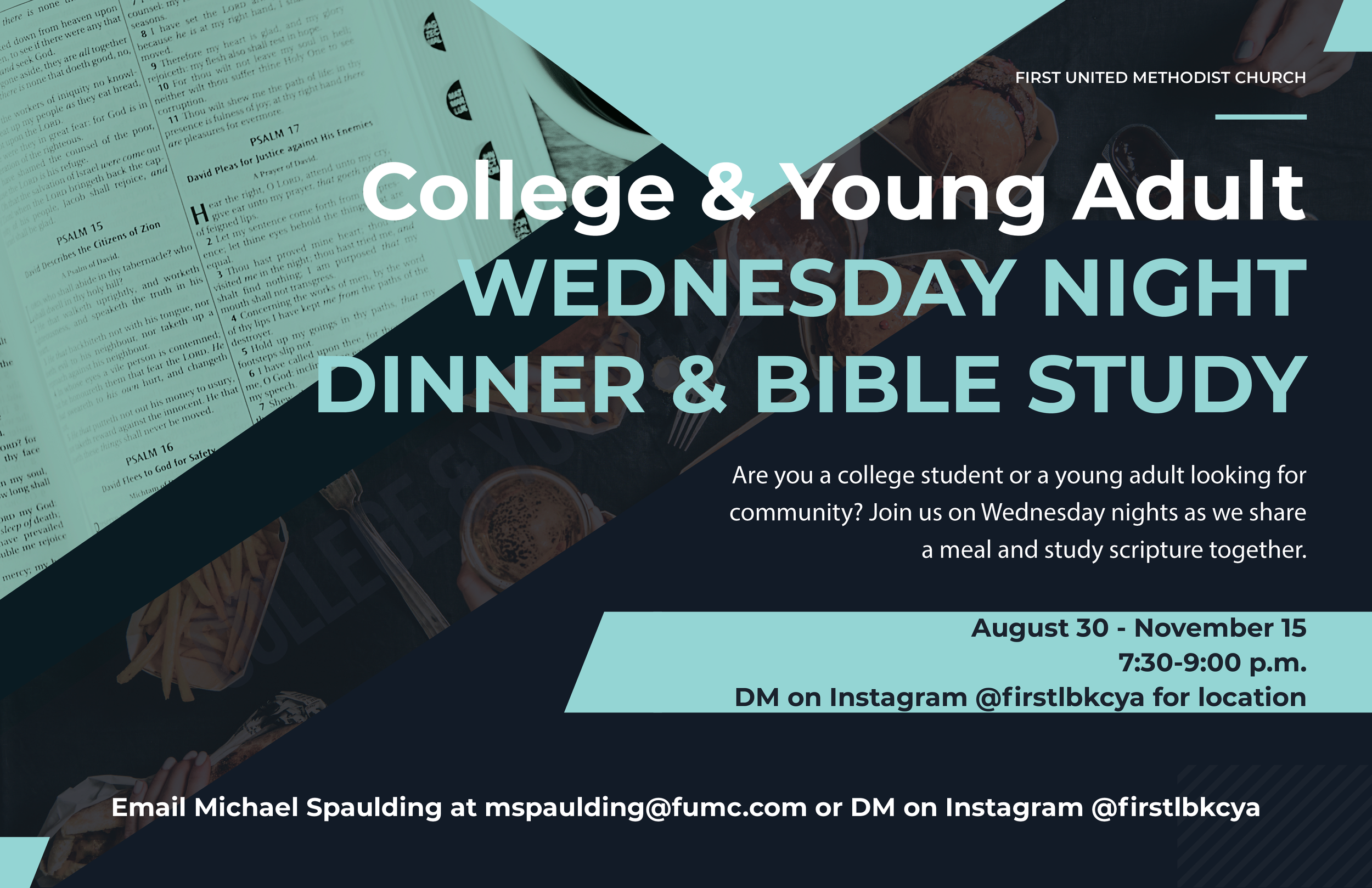 College Wednesday Night Dinner &amp; Bible Study