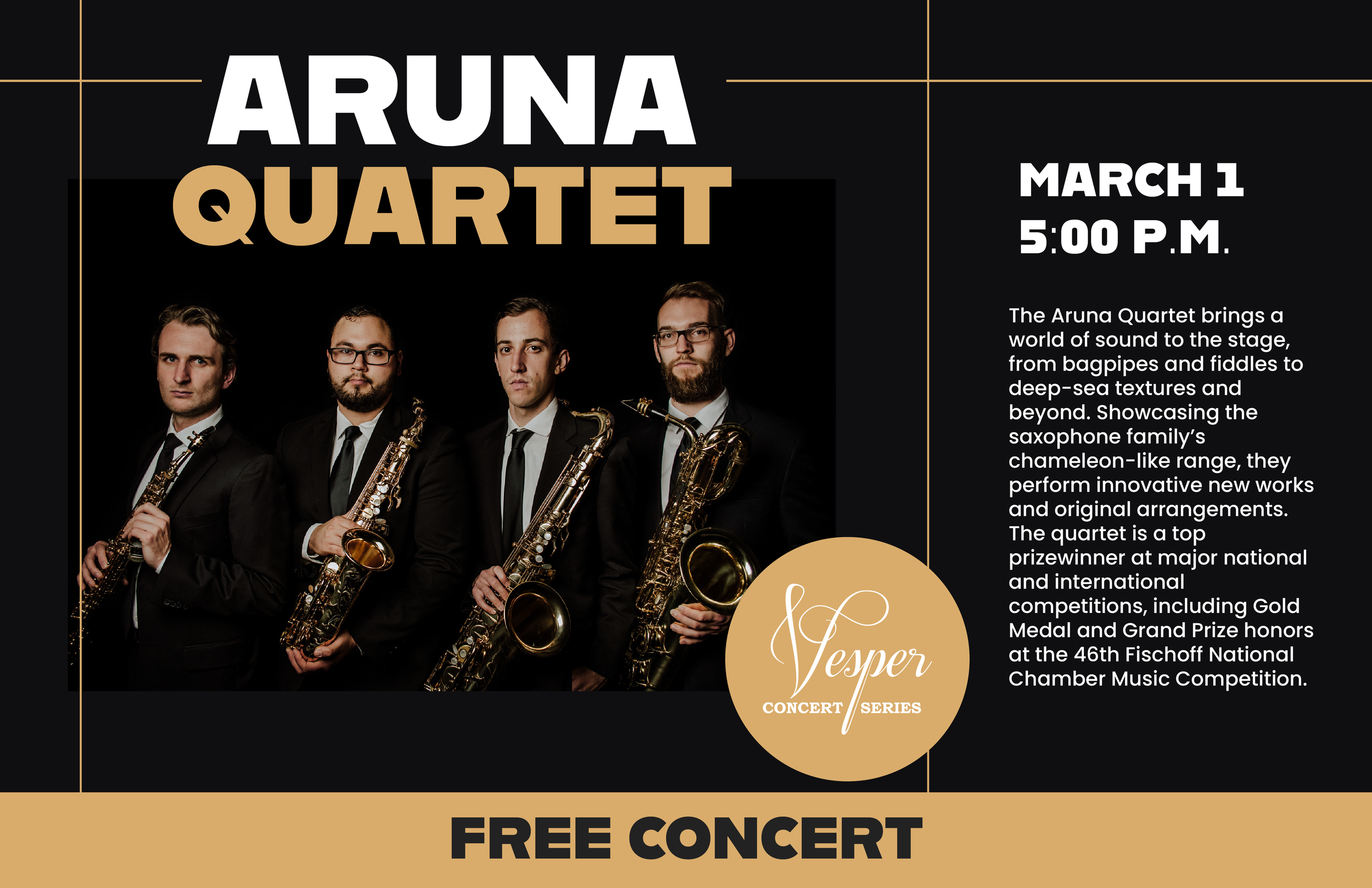 Vesper Concert Series - Aruna Quartet