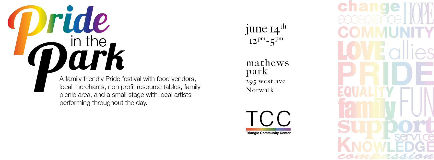Triangle Community Center - Pride in the Park save the date