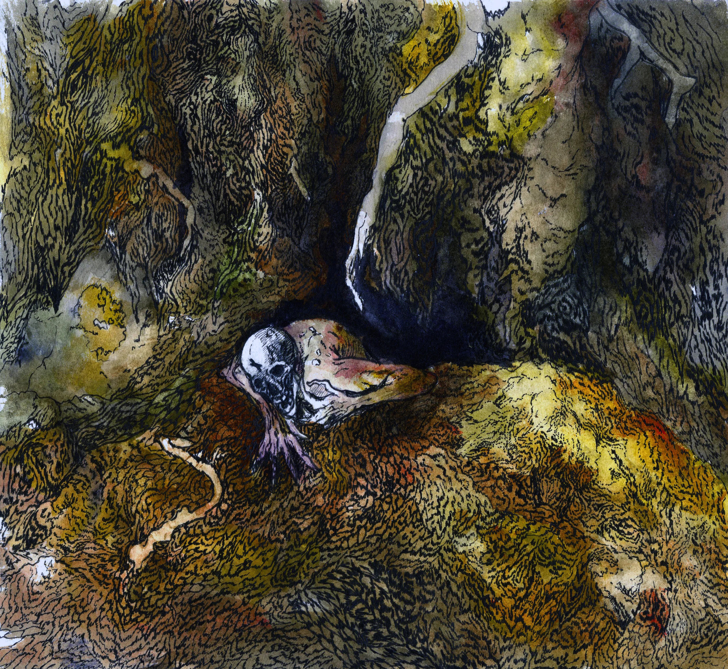 Some Wretched Corner. 2014. 12 x 12 inches. Watercolor on paper.