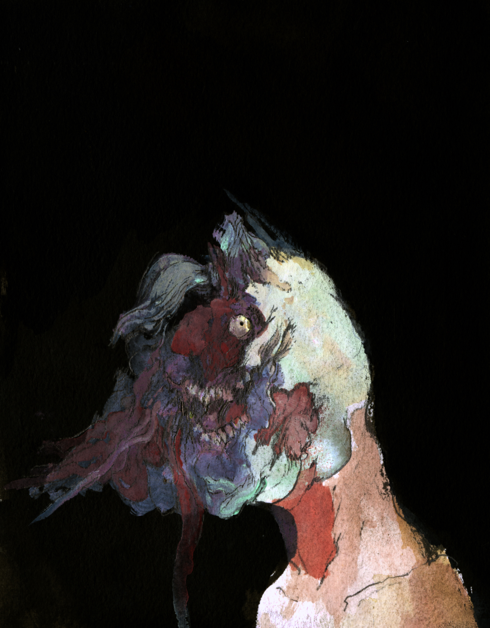 study for a caved in skull.