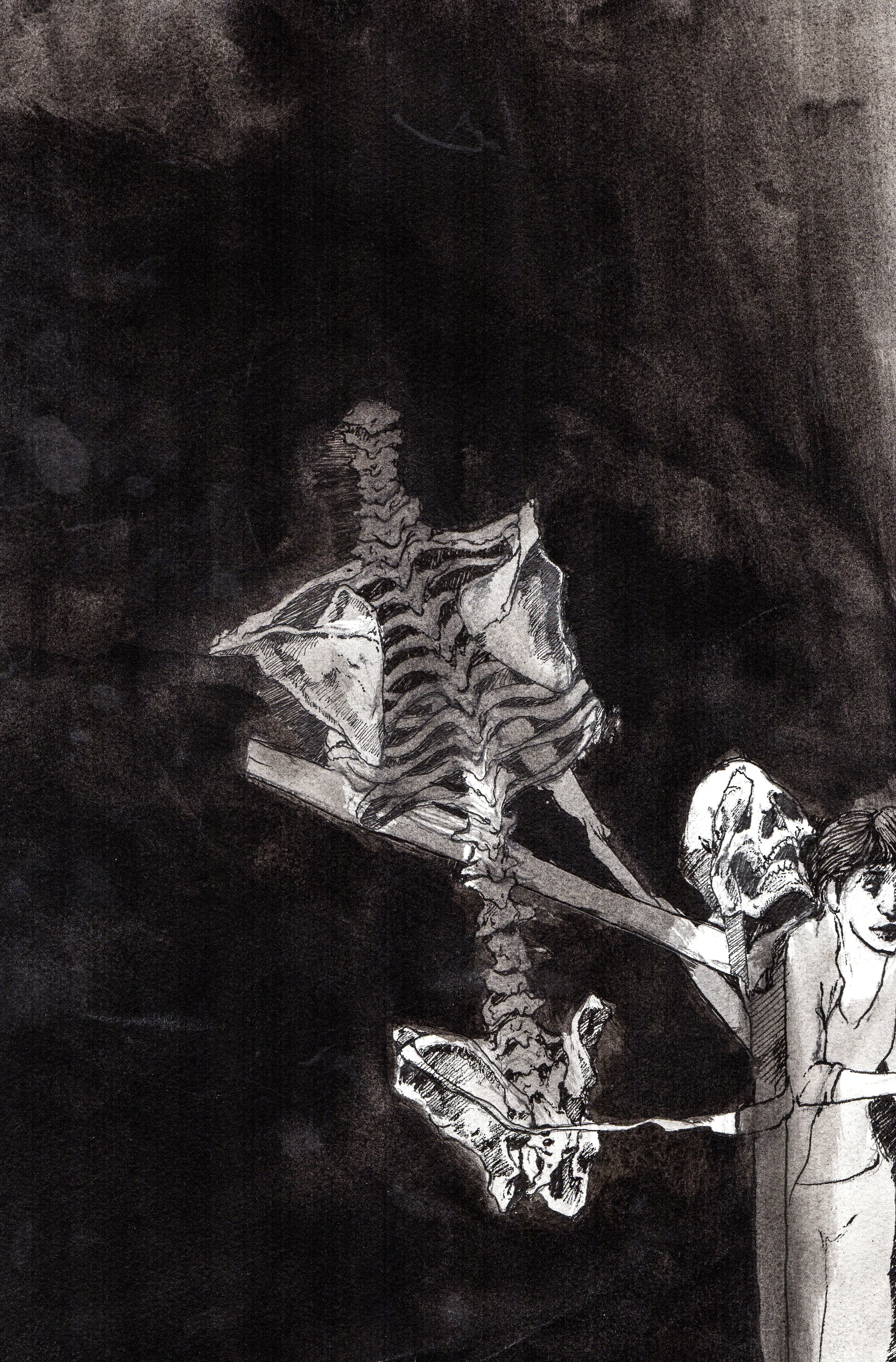 Dark Entries . 2013. 10 x 13 inches. Ink wash on paper.