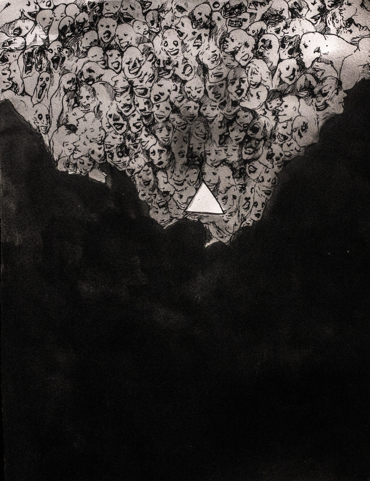    Nothing left to rise above  . 2013. 12 x 15 inches. Ink wash on paper. 