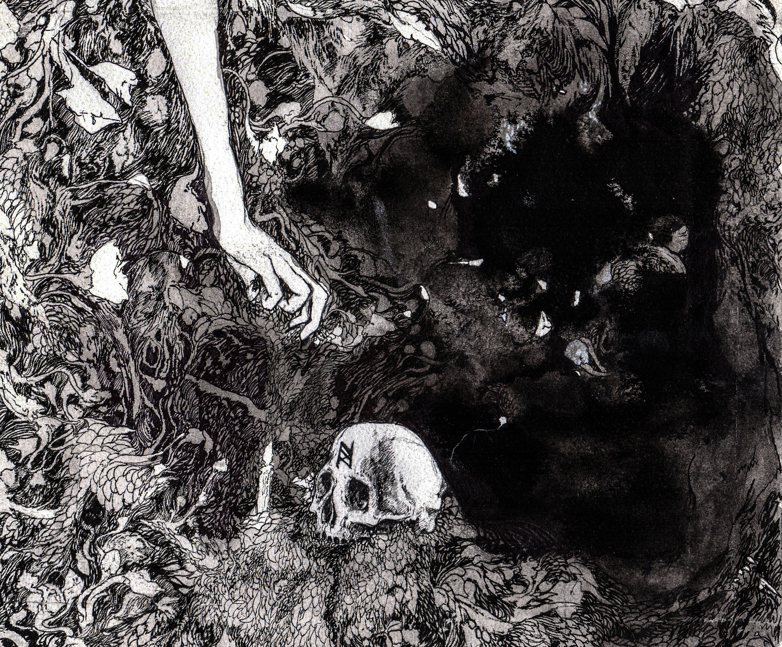    An offering.  &nbsp;2013. 12 x 12 inches. Ink wash on paper. 