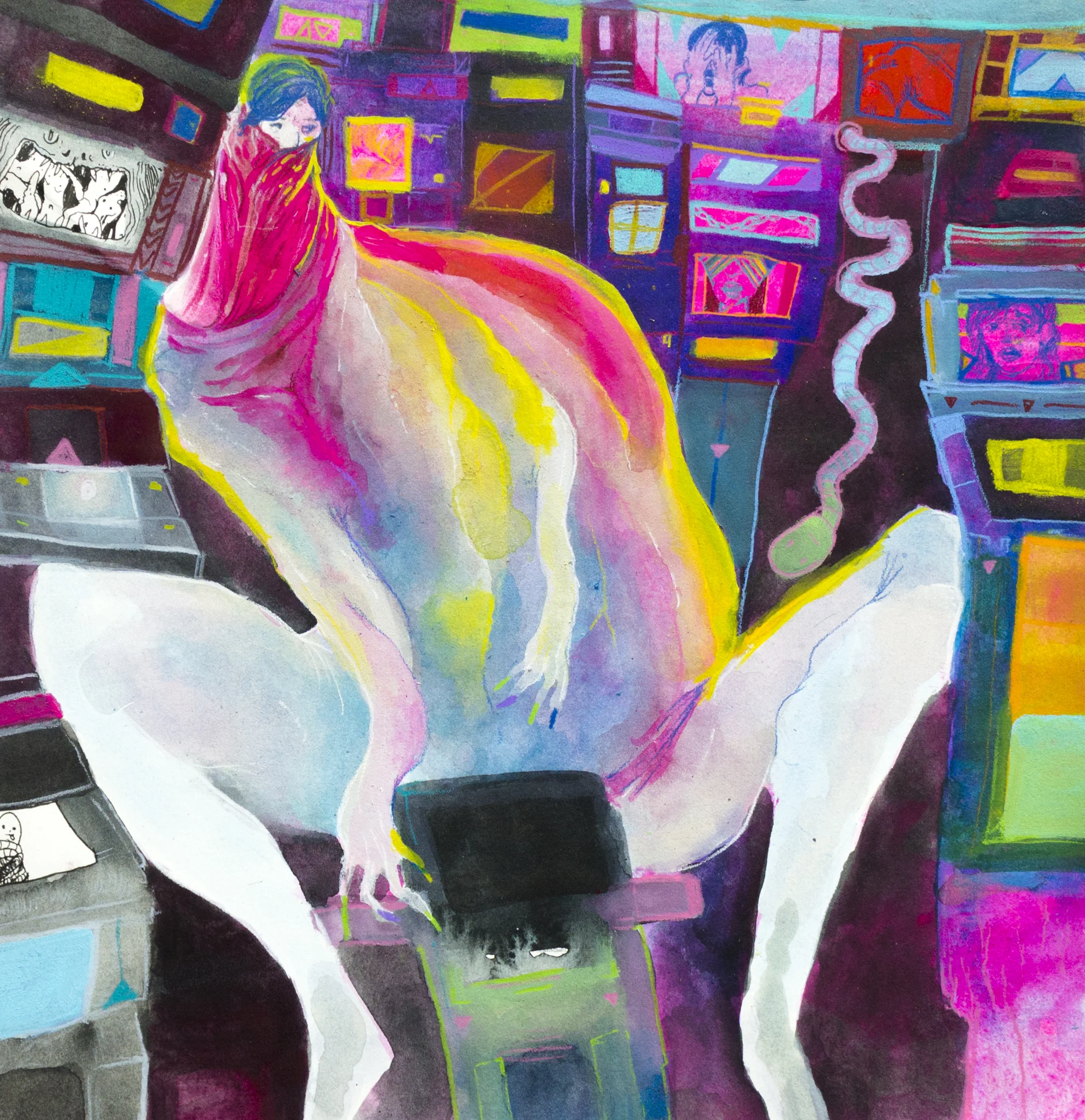 A New Way To Breathe. 2017. Watercolor and gouache on paper.