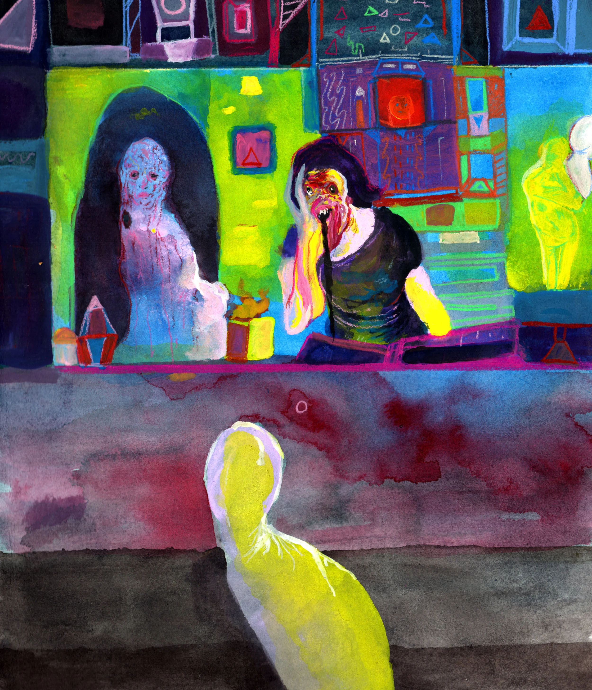 Destabilization Chamber. 2017. Watercolor and gouache on paper.