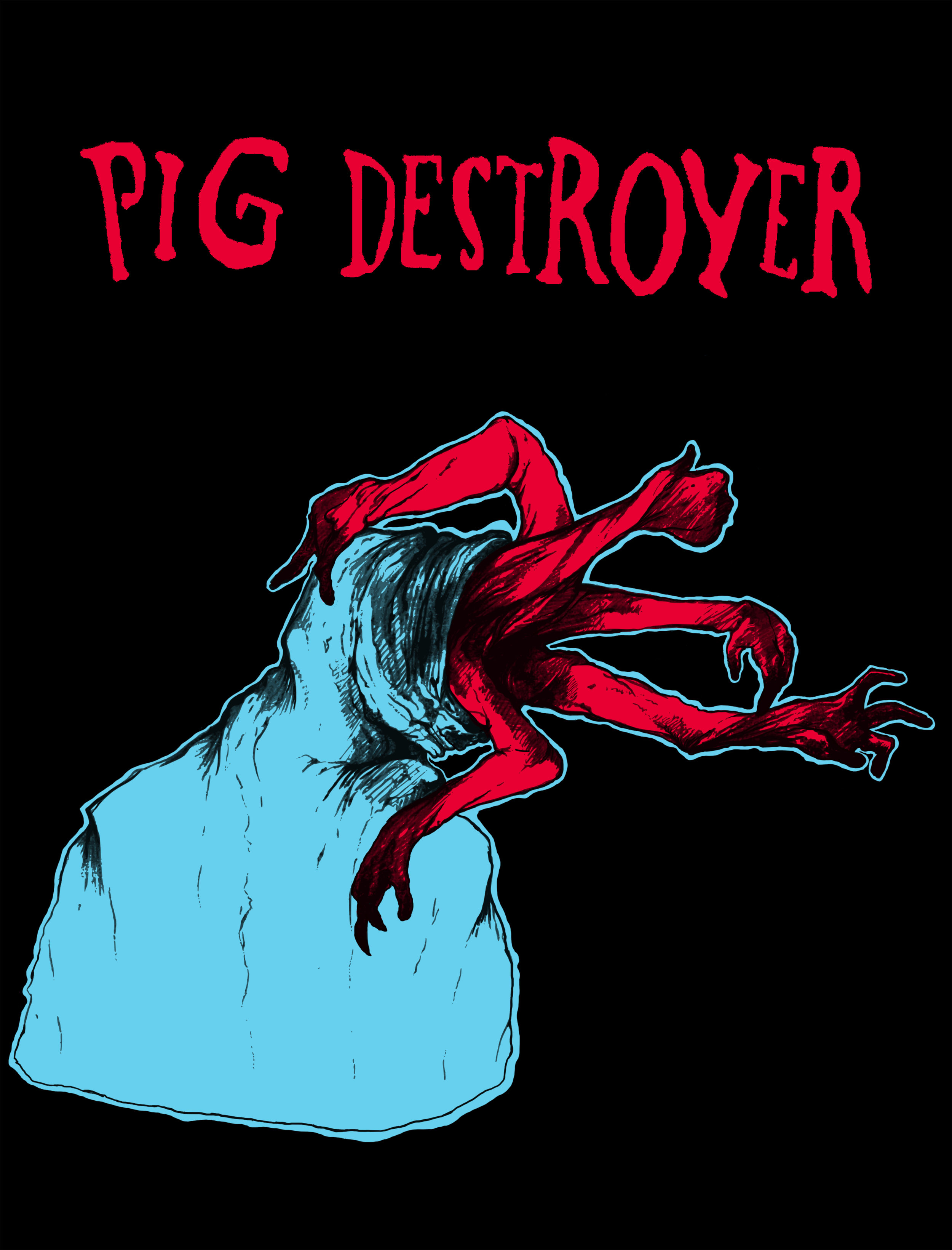  2018. Shirt design for  Pig Destroyer . Printed by Holy Mountain Pressing. 