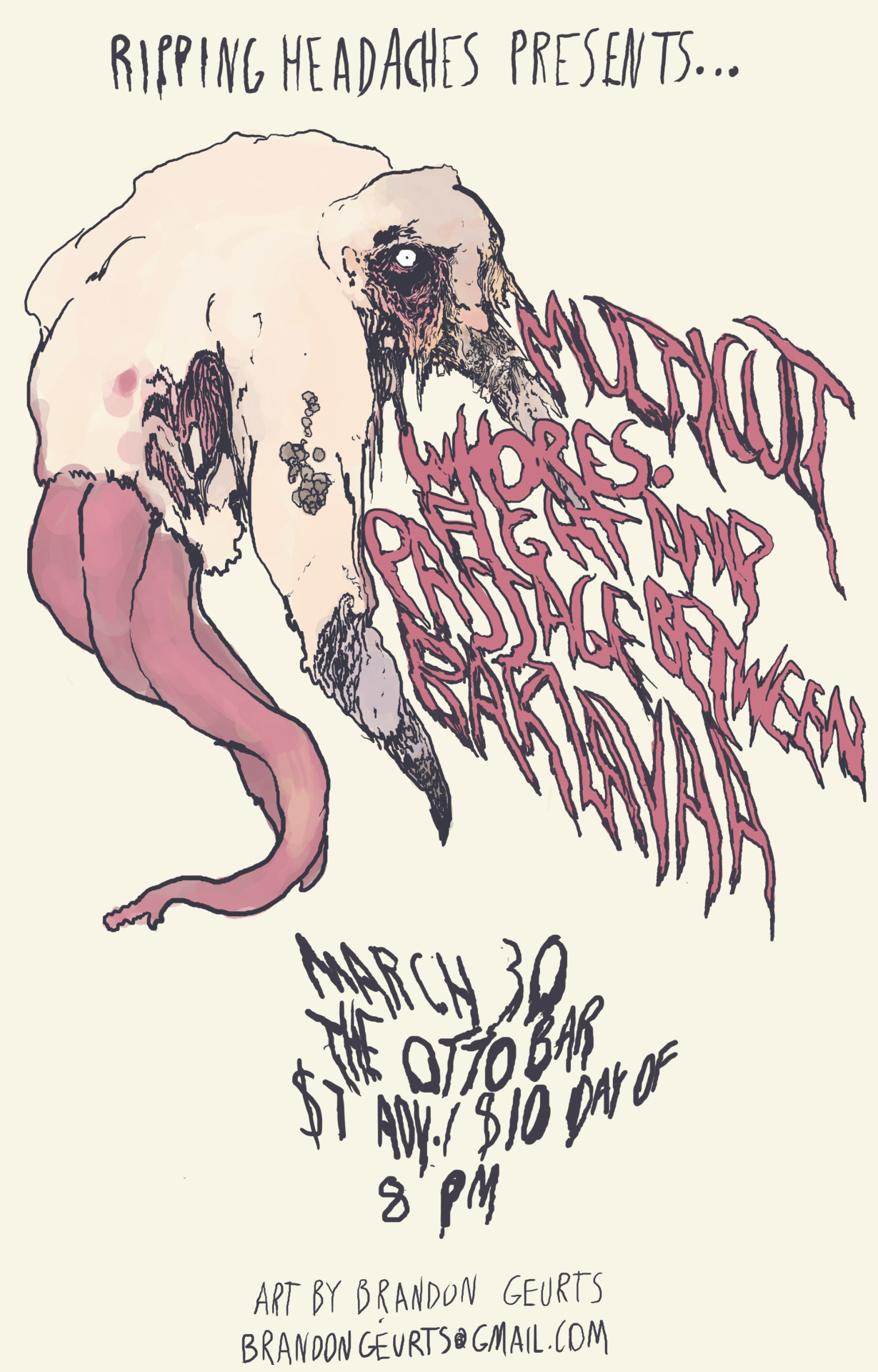  2014. Flyer for Fight Amp/Whores. at the Ottobar. Baltimore, MD. 