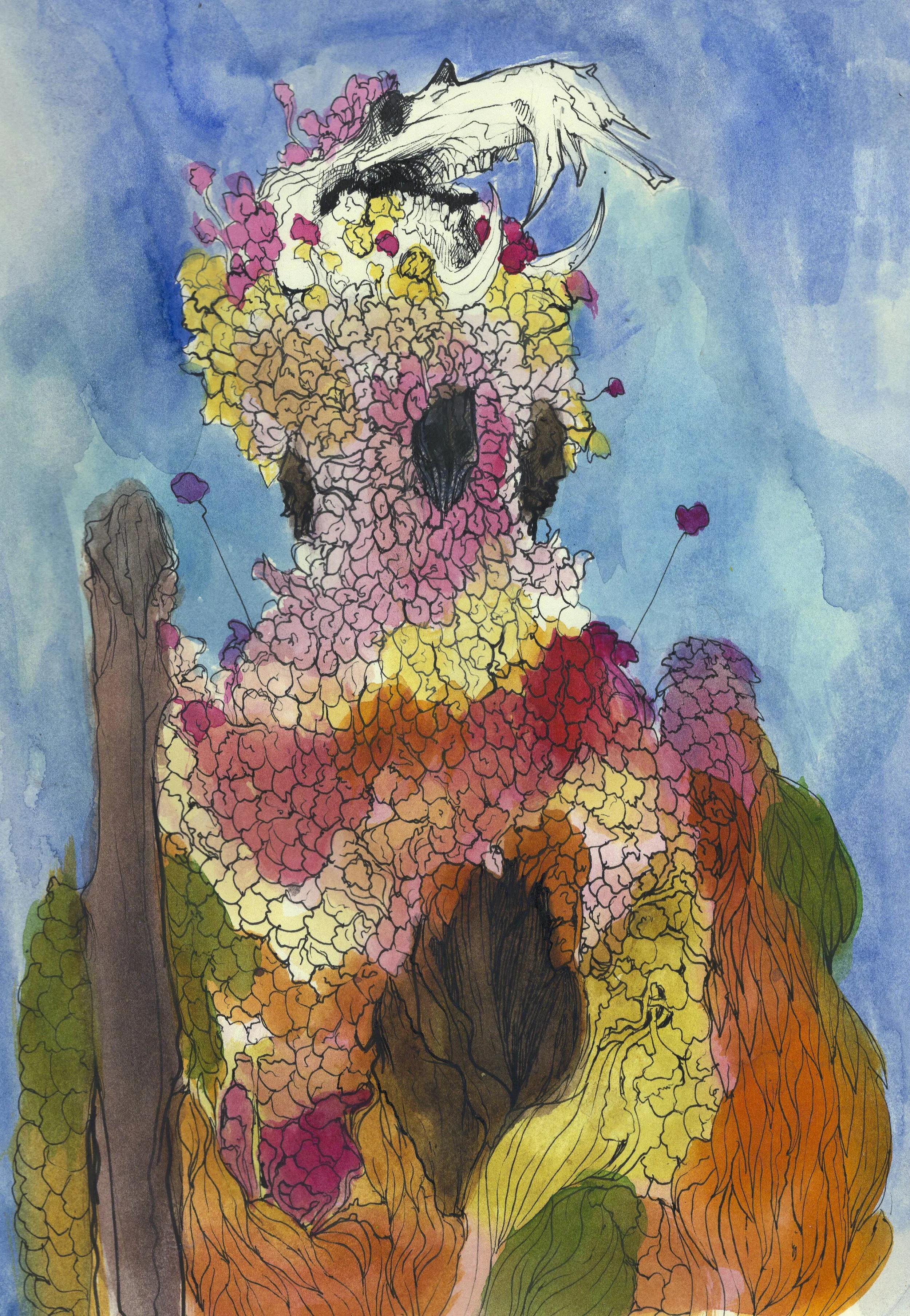   Ephemeral Eternity . 2026. Watercolor and ink on paper. 