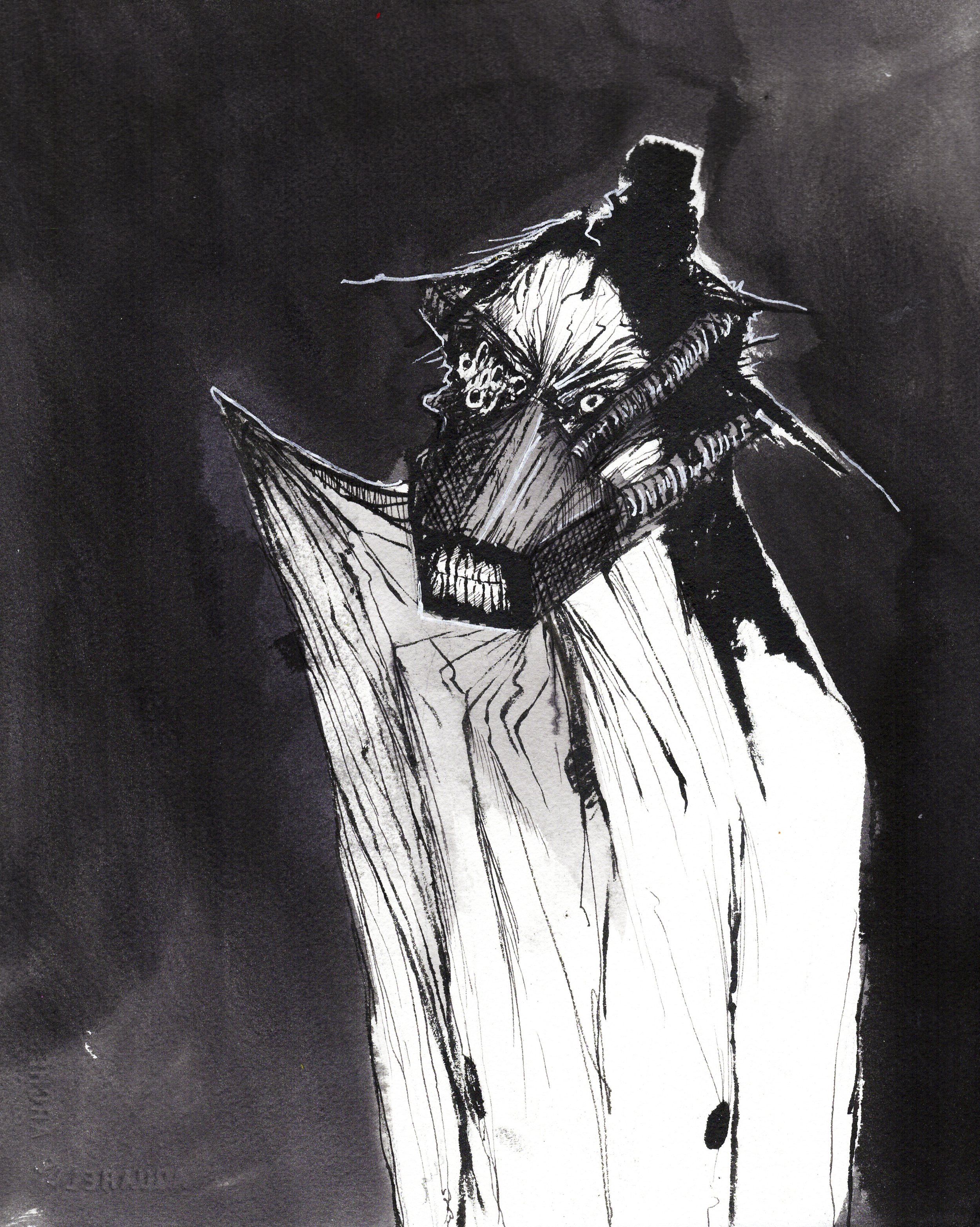   Anger Management.  2026. Ink wash and pen on paper. 