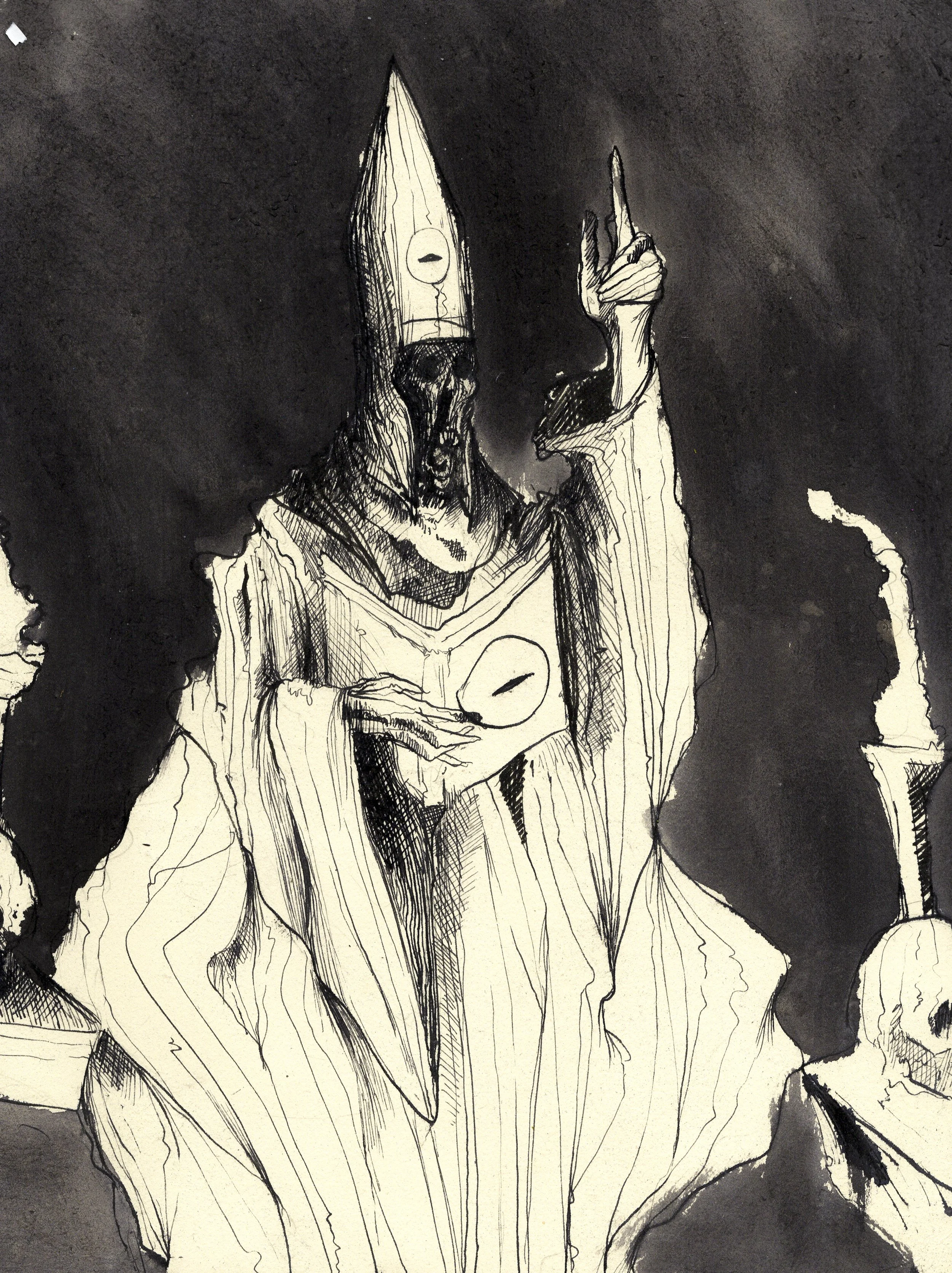   “All of It’s Going To Burn”.  2026. Ink wash on paper 