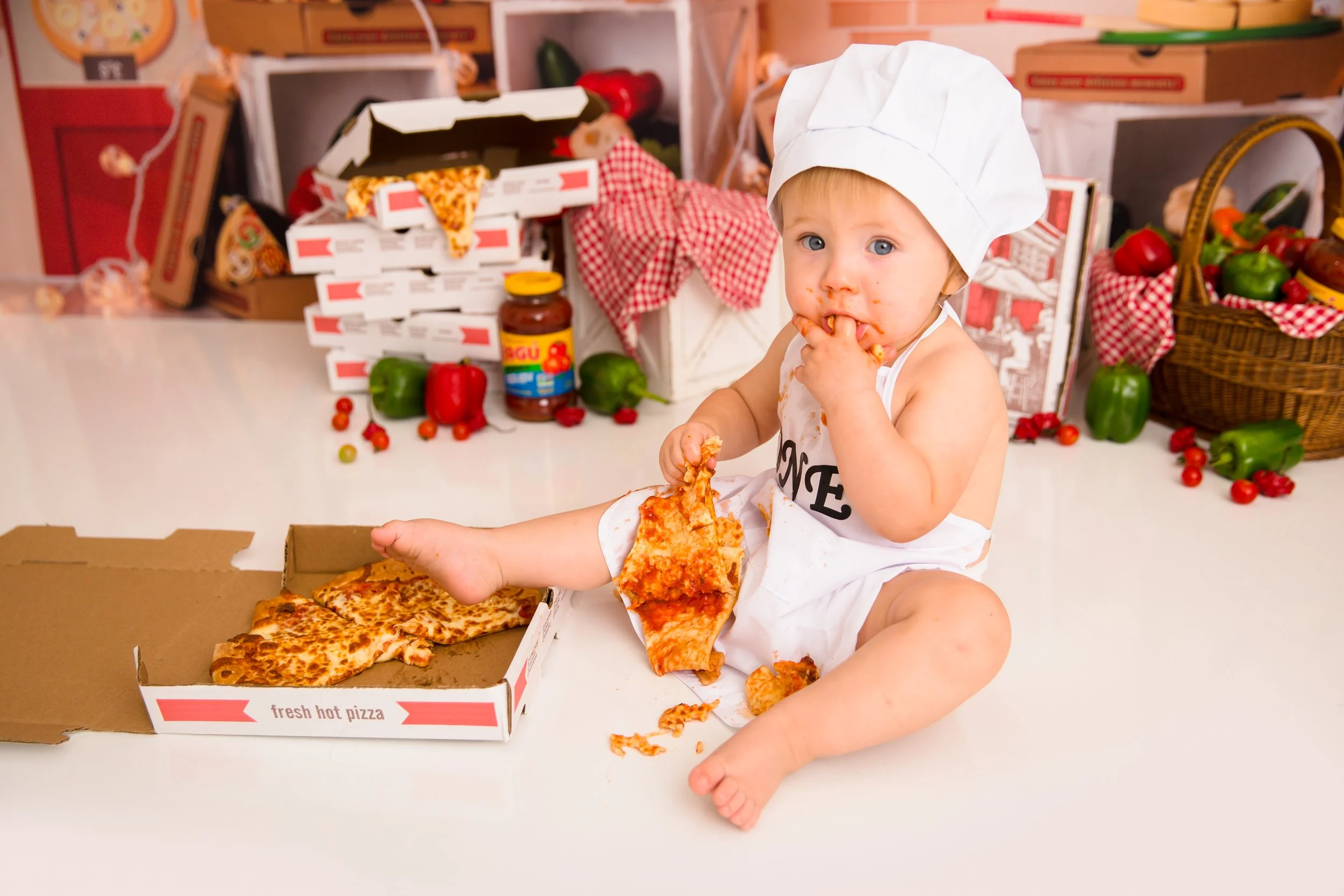 V Pizza Smash First Birthday (Slice Slice Baby) 