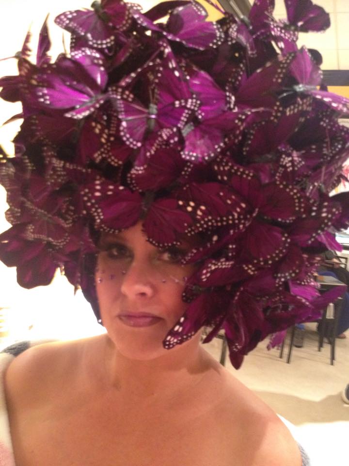 Our butterfly head piece. Sarah Strader is the mastermind behind this fabulousness!