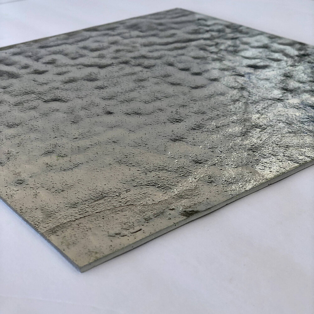 Textured Metallic Mirror Tile in Color Argento