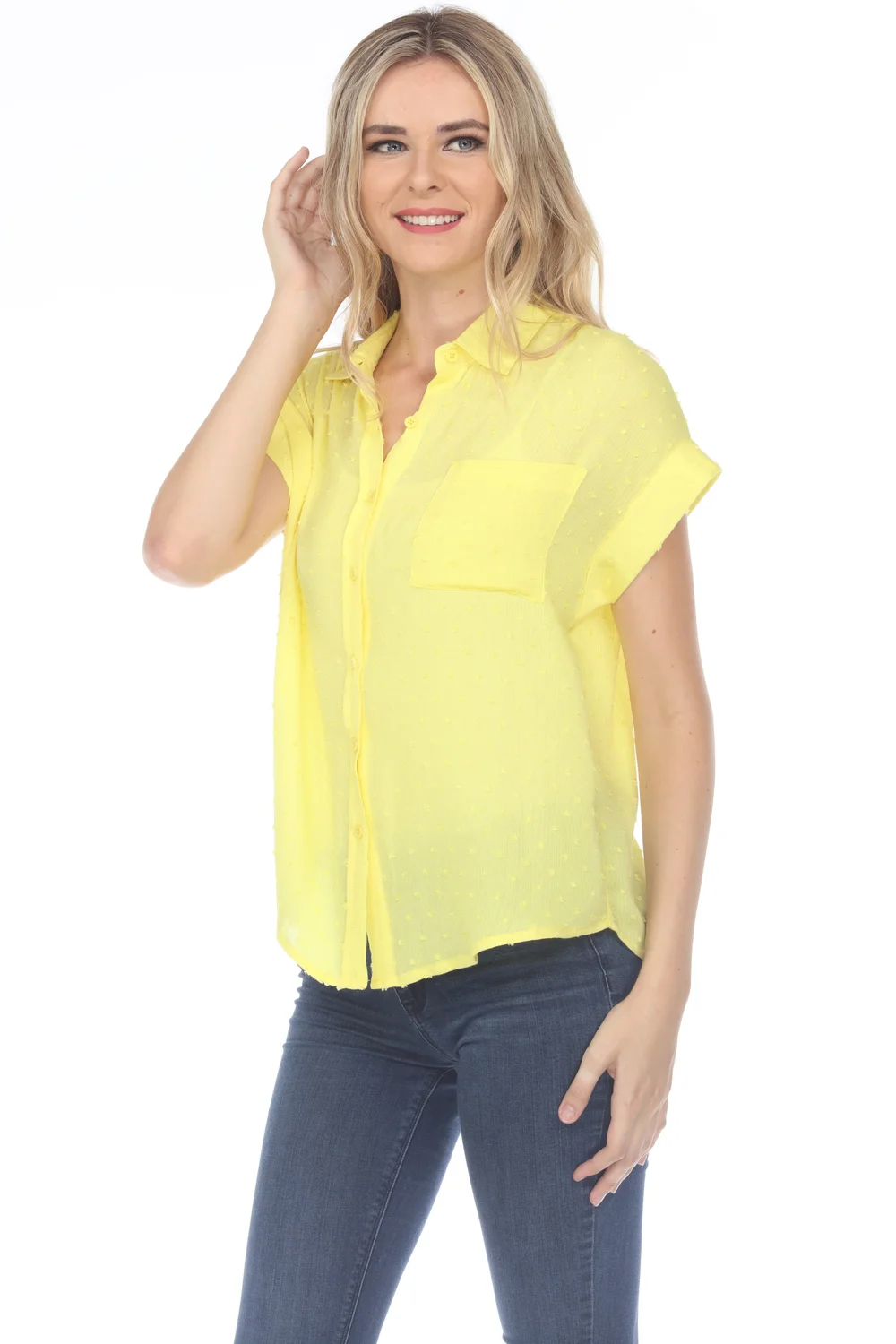 Floretta Swiss Dot Blouse Rain and Rose Women's Contemporary Fashion — Rain  + Rose On Trend Novelty Sweaters and Tops