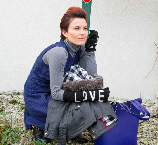 Images by Bello' Romance Photography Jacket, Dress, Turtleneck and Gloves from C Wonder / Earrings and Boots from Vince Camuto / Bag from Rebecca Minkoff