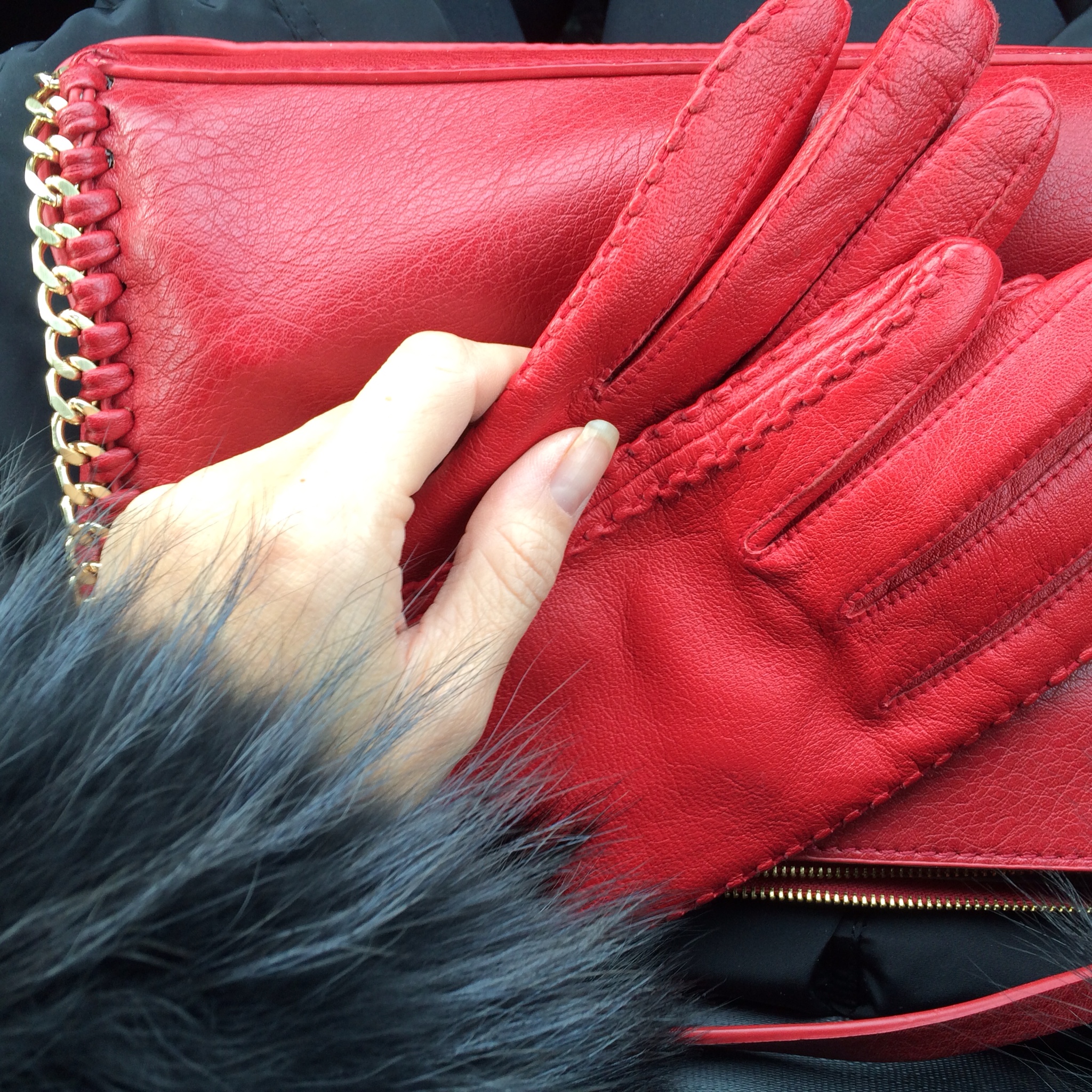 More color in my outfit of the day, red symbolizing wealth and good fortune for the year ahead.