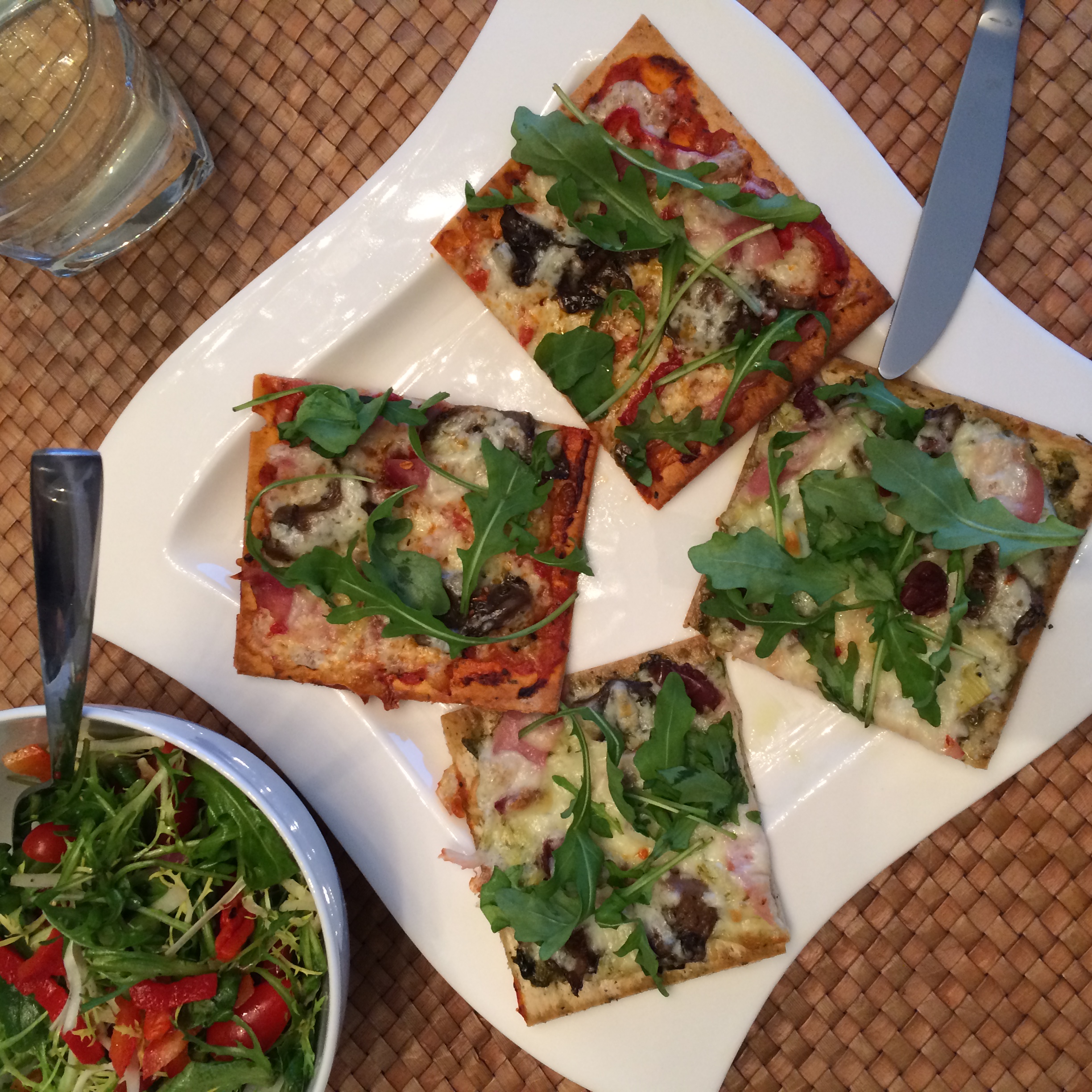 An easy and delicious home prepared dinner to share with friends and family, now I'll always want a thin-crust pizza to start the year!