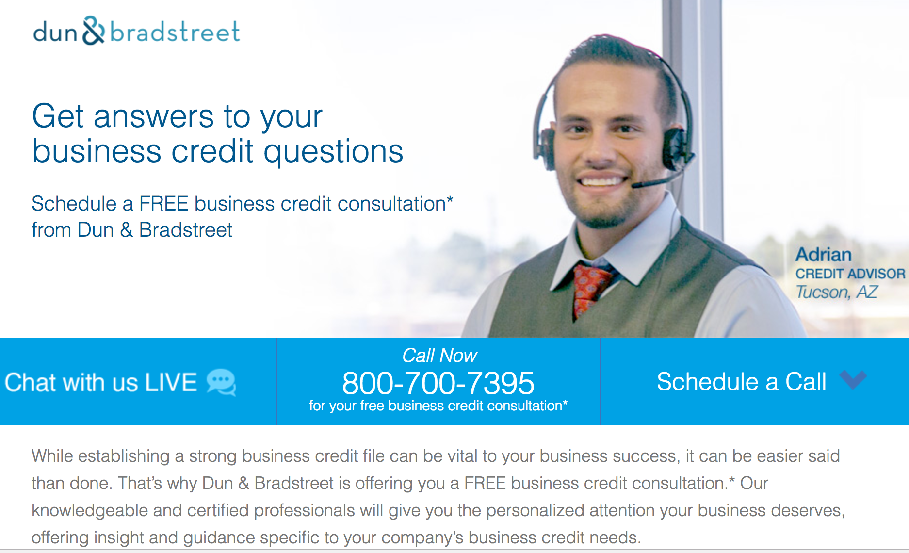 D&amp;B "Learn More" Landing Page