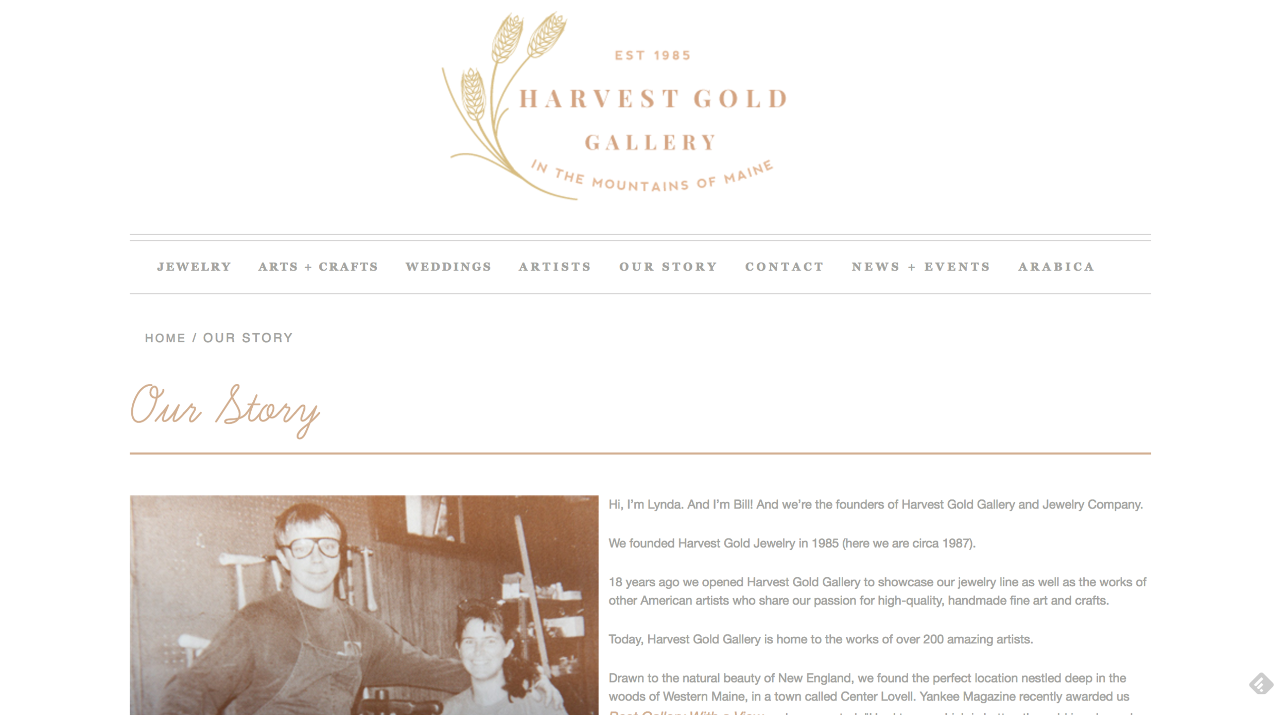 Harvest Gold Gallery Website