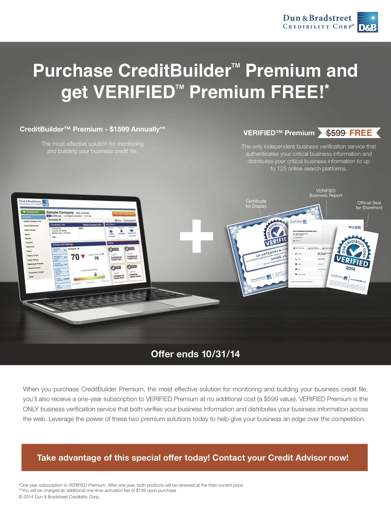 CreditBuilder + Verified Product Bundle One Sheet