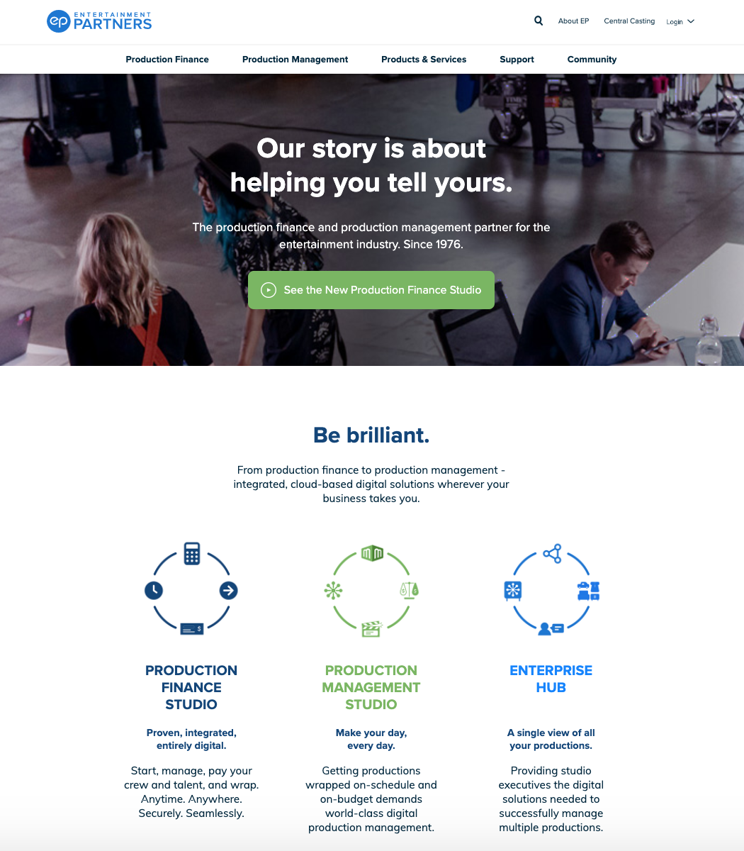 Entertainment Partners' Corporate Site 