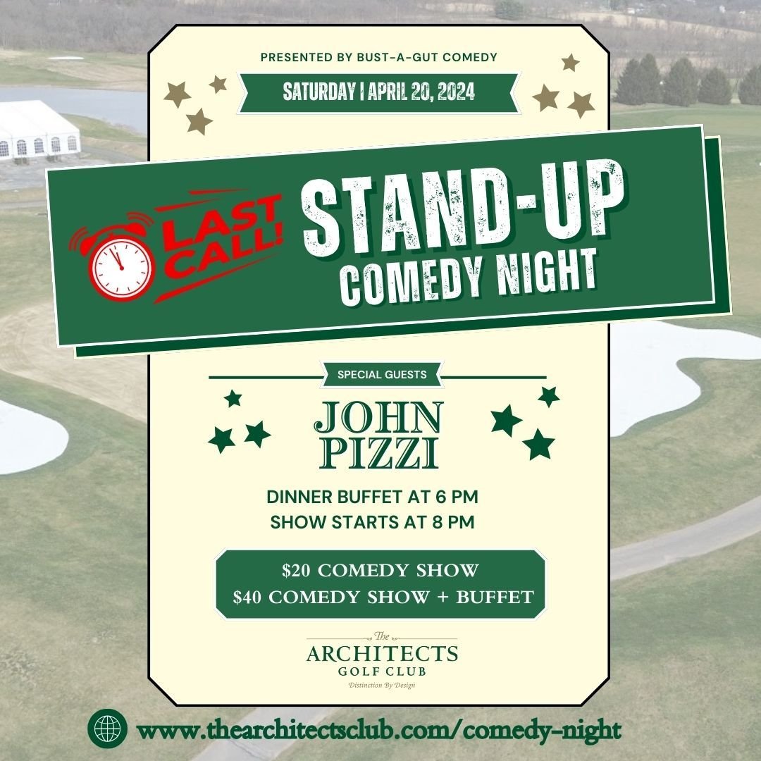 🌟 Hurry, it's your final chance to grab tickets for a night of laughter! Join us tonight for an unforgettable comedy show, starting with a delicious dinner buffet at 6 PM, followed by the main event at 8 PM! Don't miss out - book your seats now! See