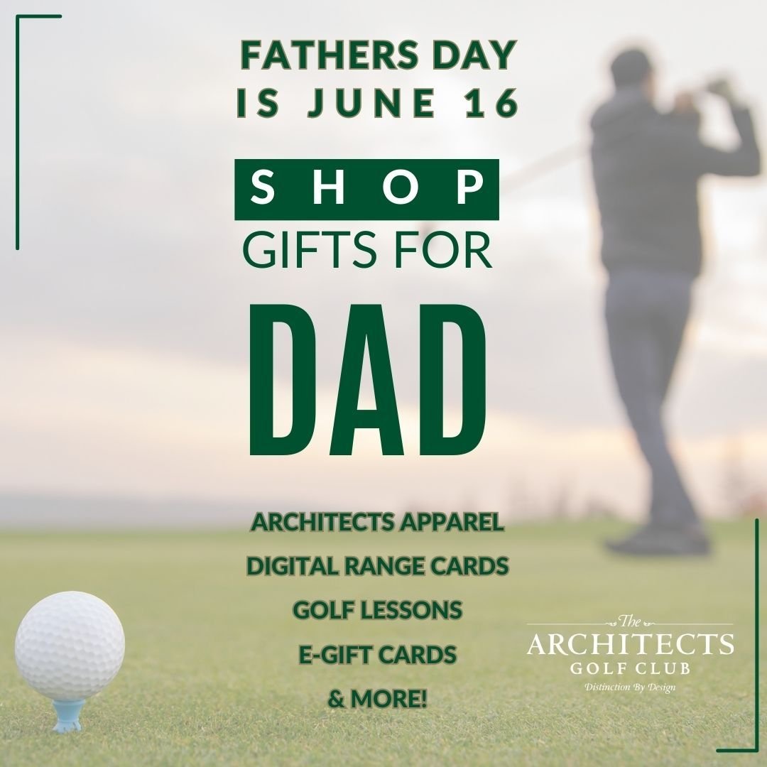 Fore the dads who love to tee off, give the gift of golf this Father's Day! 🏌️&zwj;♂️⛳️ Shop our selection of apparel, merchandise, digital range cards, e-gift cards, and golf lessons now available on our website. Visit thearchitectsclub.com to make