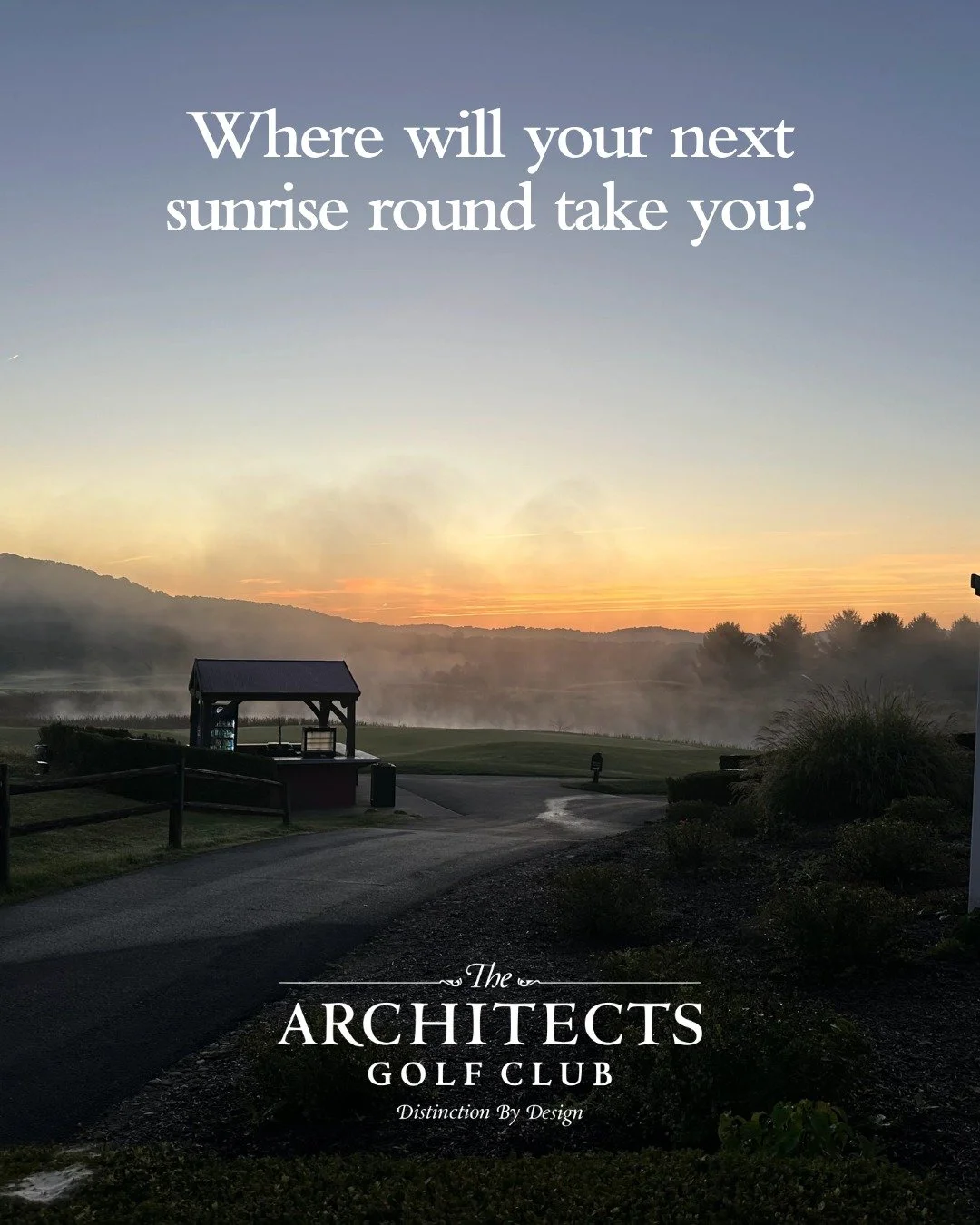 As the first light kisses the fairways, the morning mist rises like a whisper from the past. A quiet cart path, an empty shelter, and a course still holding its breath&mdash;before the first tee time breaks the silence.

This is golf at its most pure