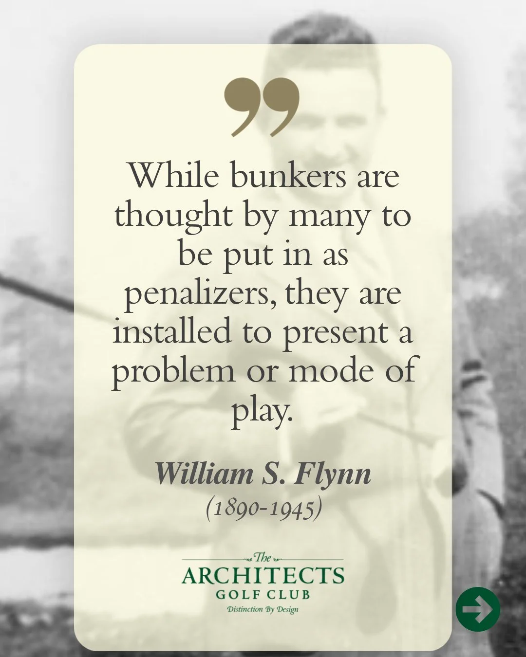 William Flynn believed bunkers exist to present a problem or mode of play, never mere punishment.

Hole 11 at The Architects Golf Club unfolds as a classic twisting dogleg right, defined by a huge cluster of bunkers carved directly into the slopes of