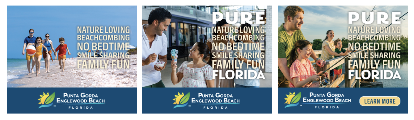 Animated Banners: Motion-driven digital banners that brought the Pure Florida brand to life, turning outdoor adventure, coastal calm, and natural discovery into quick, compelling invitations to visit.