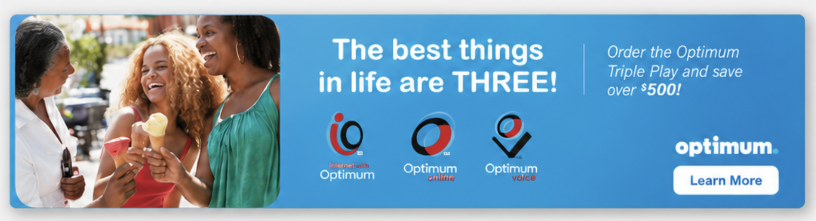  Digital banner campaign for Optimum, translating a print concept into a cohesive set of leaderboard, mobile and skyscraper ads with a unified visual system, clear promotional messaging and strong calls to action. 