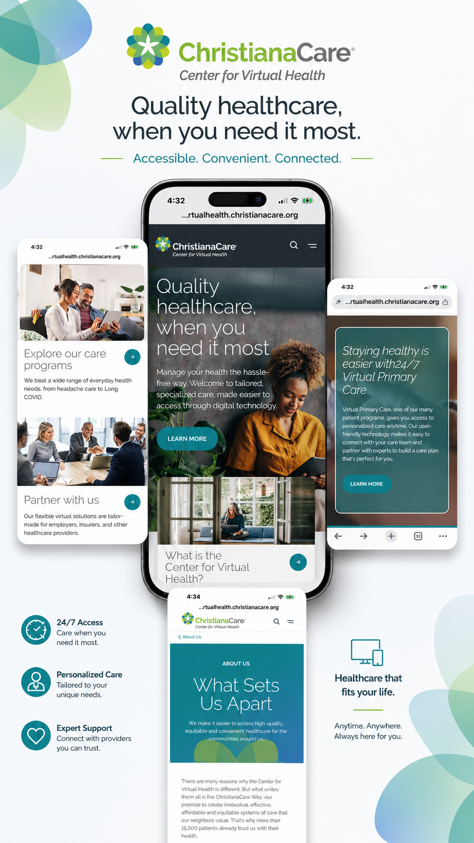  UX writing is where clarity meets empathy. For ChristianaCare Center for Virtual Health, the goal was to make every word feel simple, supportive, and easy to act on, helping people navigate care with confidence from the first tap. 