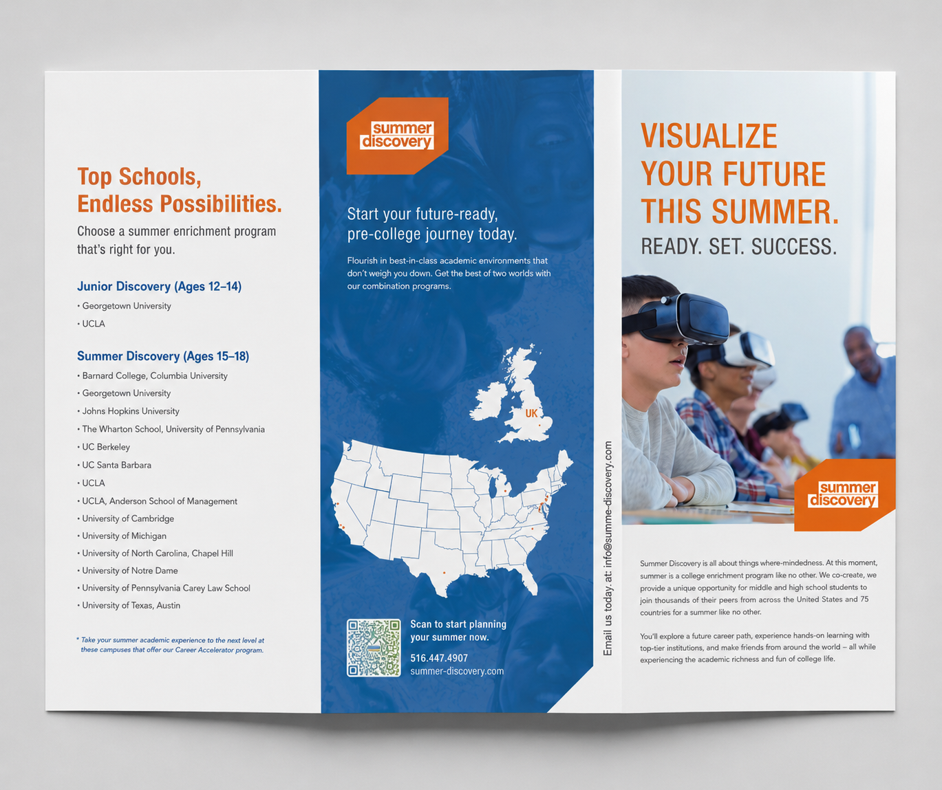  Brochure copy that helped students imagine life on campus, explore academic interests, and see summer as the beginning of something bigger. 