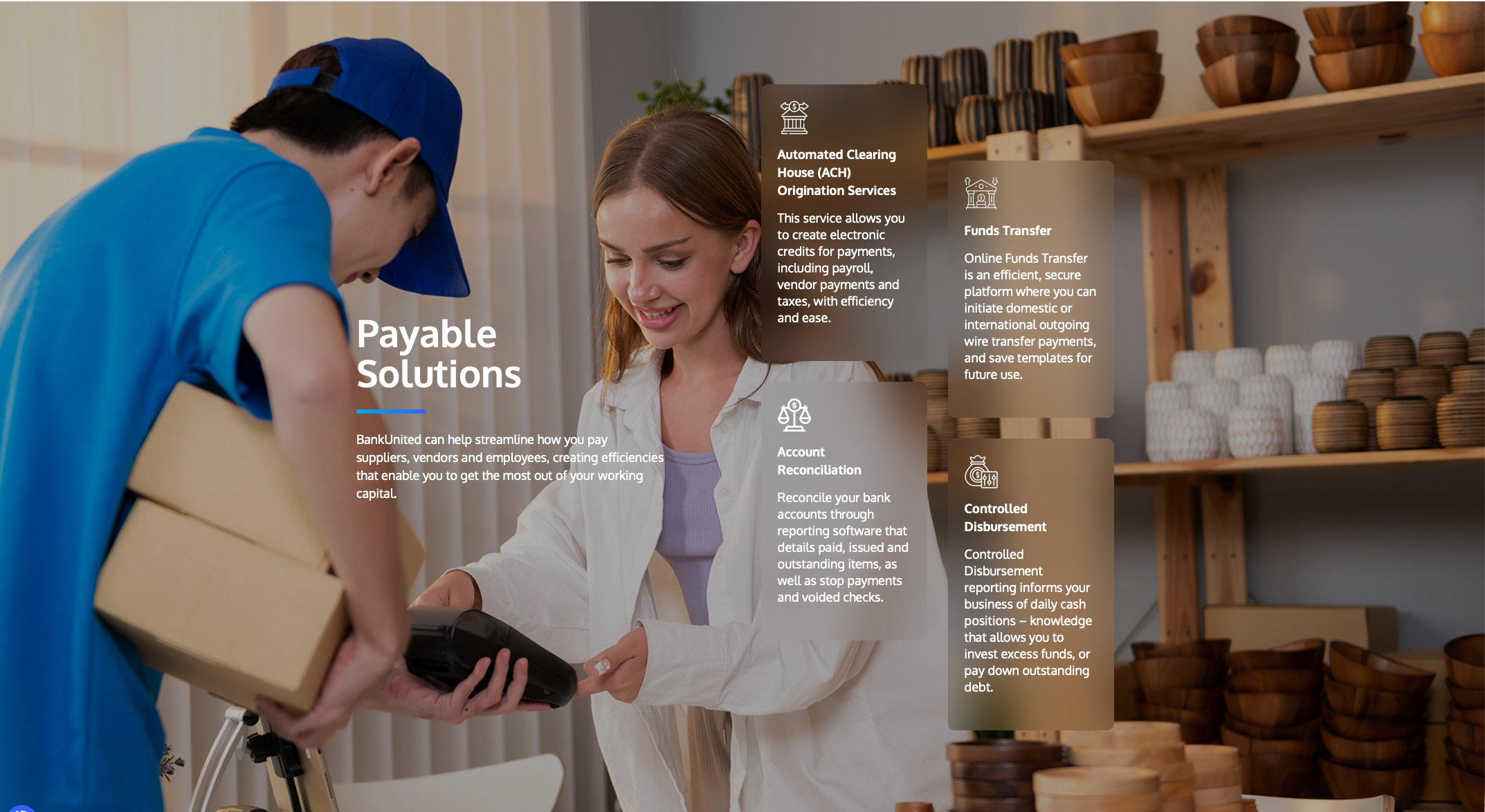  Making complex banking services easy to understand, with clear, benefit-led copy that shows businesses how to simplify payments and make working capital work harder. 