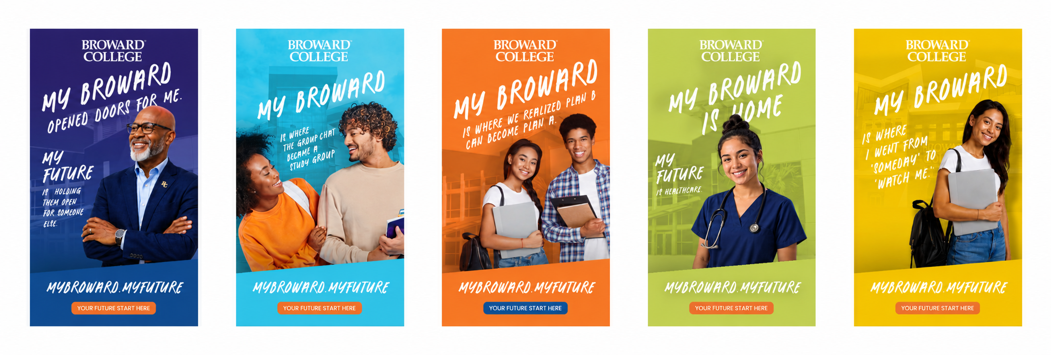  One campaign speaks to different futures through messages about opportunity, friendship, fresh starts, healthcare and ambition. 