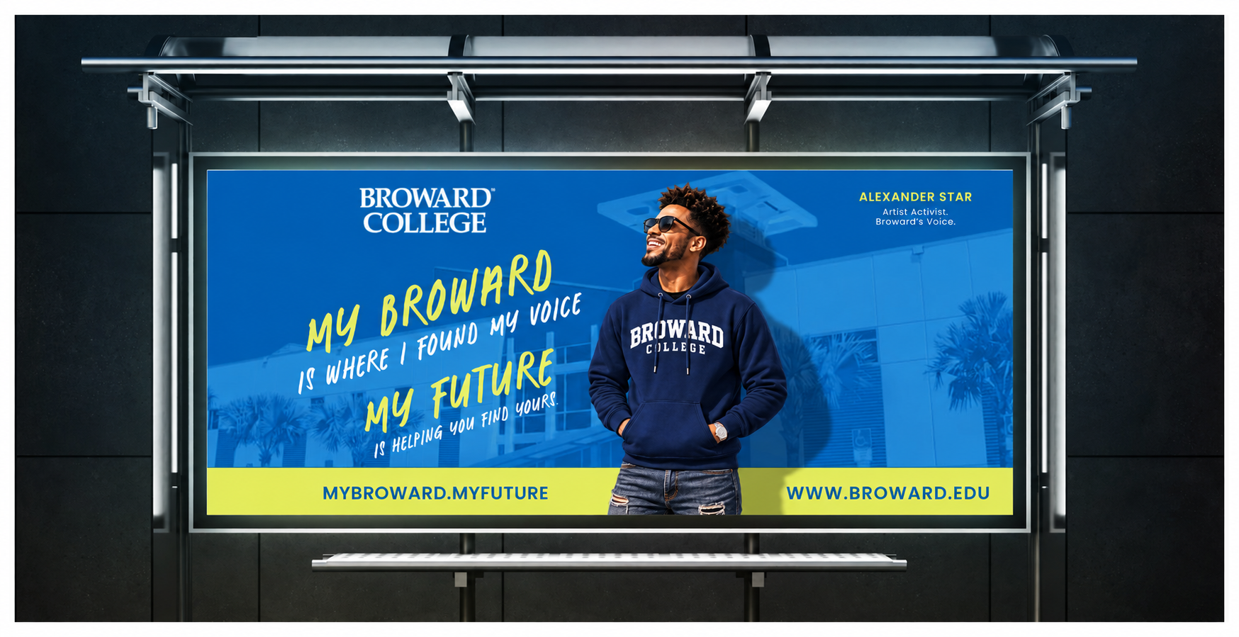  An Alexander Star bus-shelter execution connects finding your voice with helping others find theirs. 