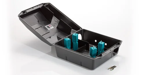 Example of a bait station with bait loaded