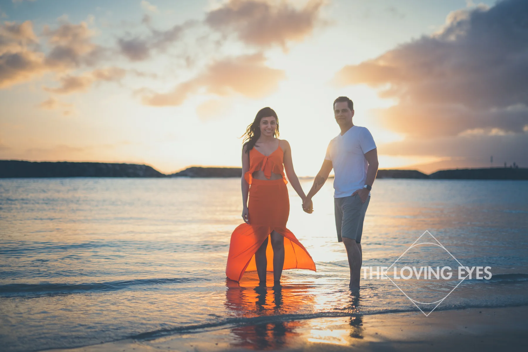 Hawaii vacation photography on the beach during sunset at Ala Moana Beach Park