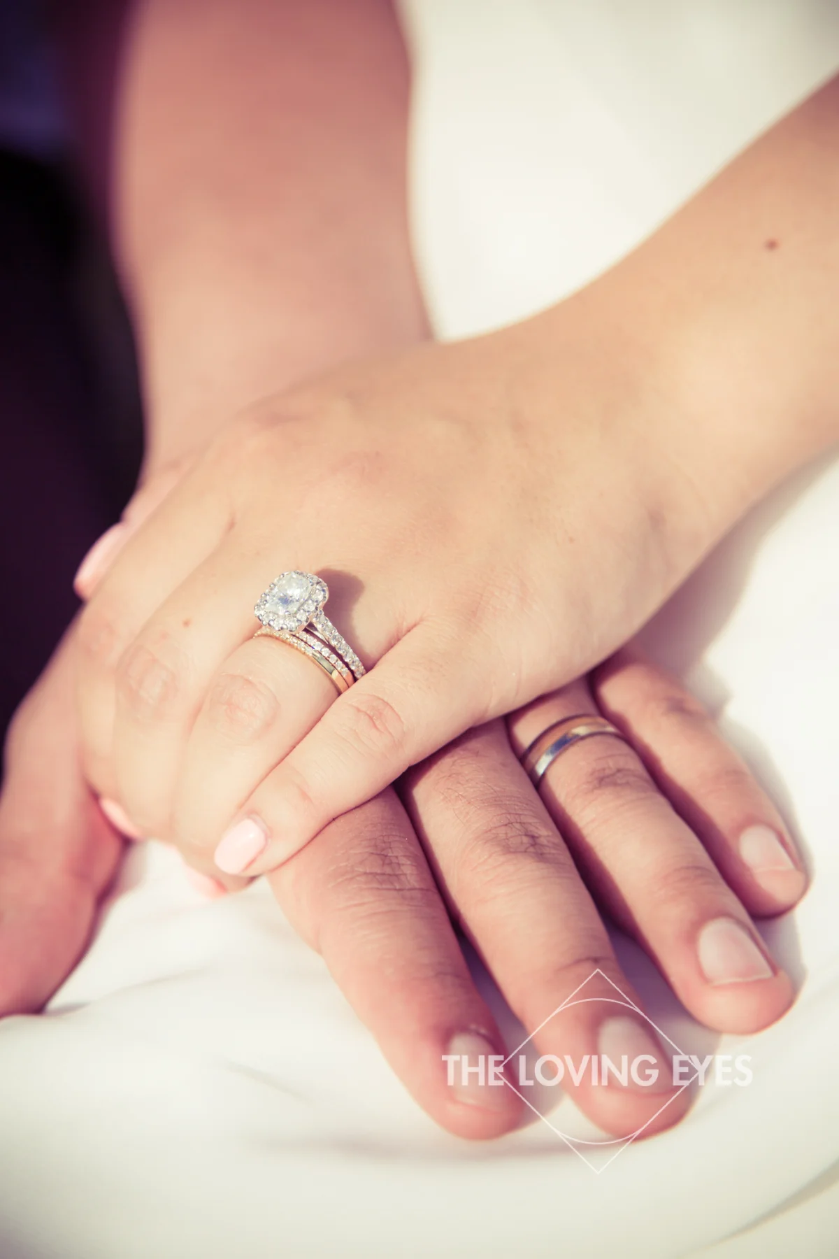 Engagement ring during Hawaii engagement photography at Kailua Beach