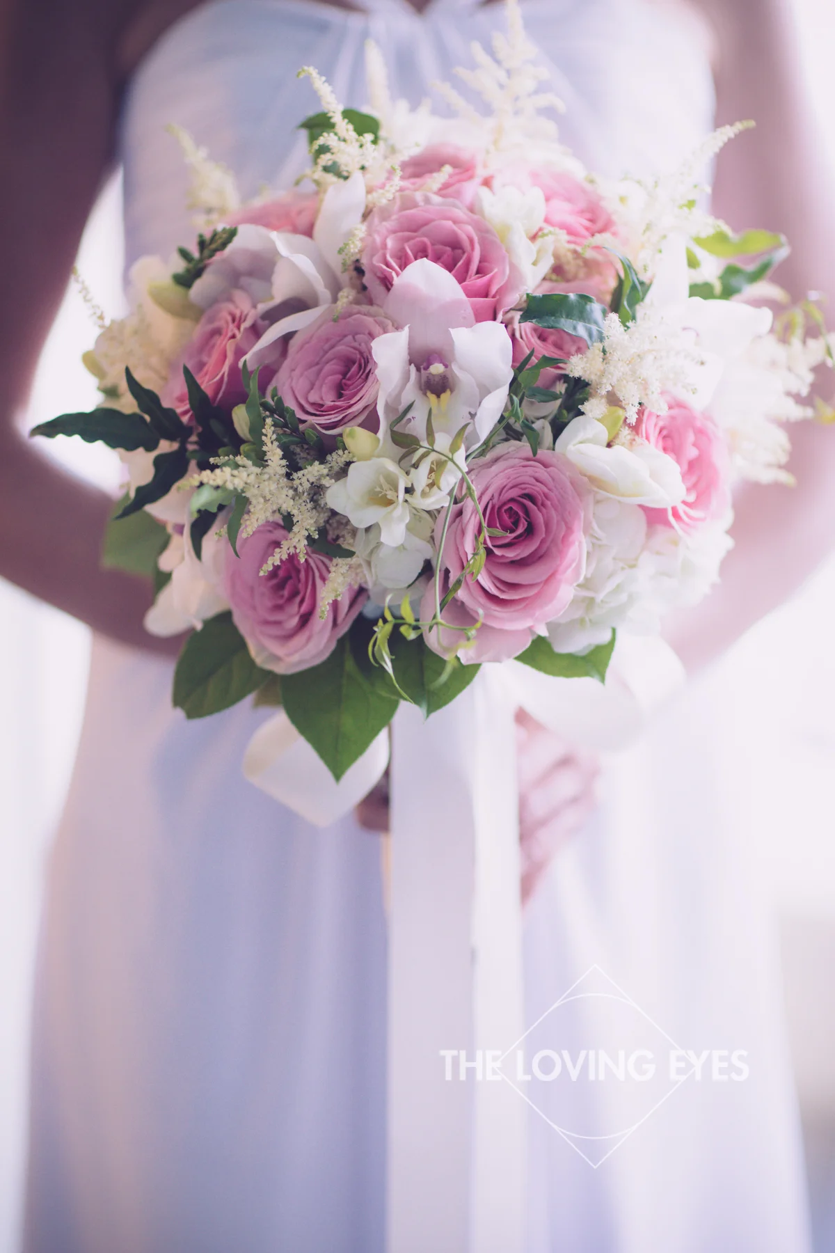 Bridal bouquet on wedding day in Hawaii