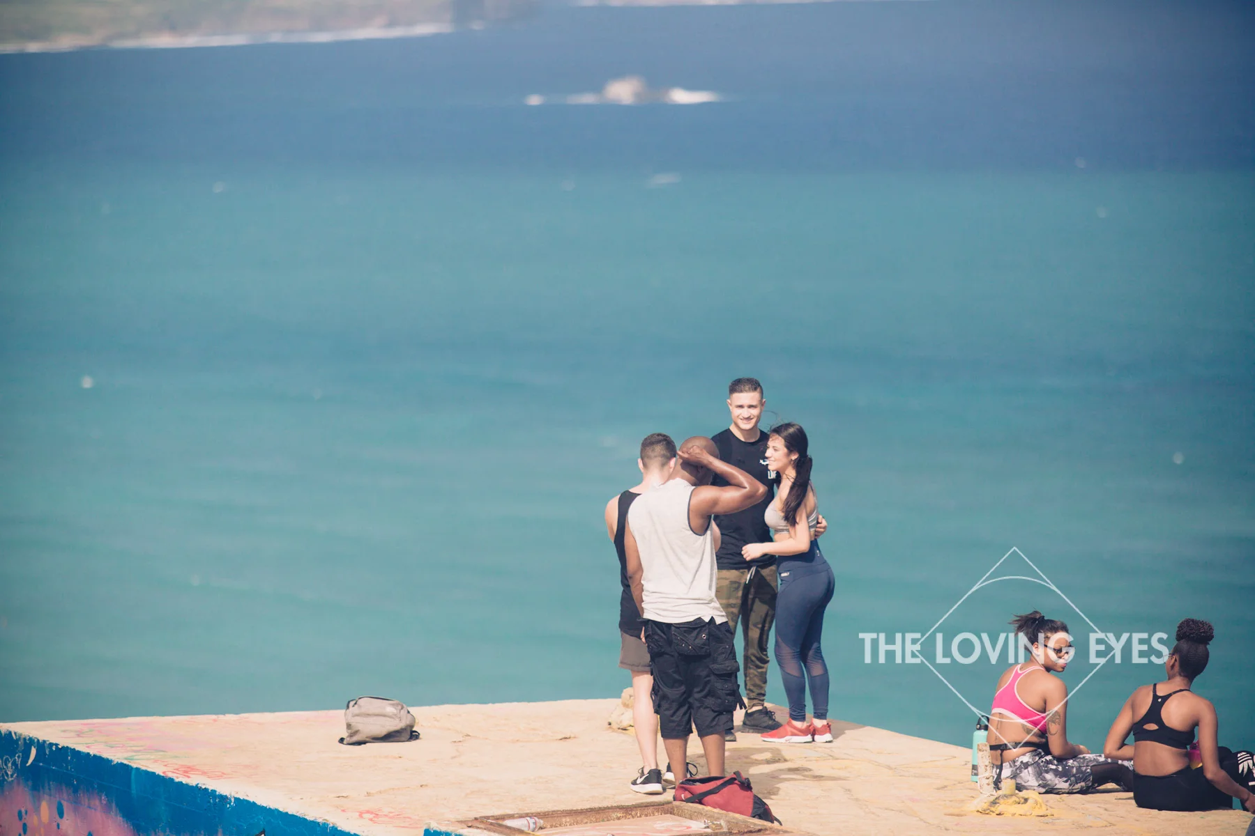 Taking a photo at Lanikai Pillbox in Hawaii