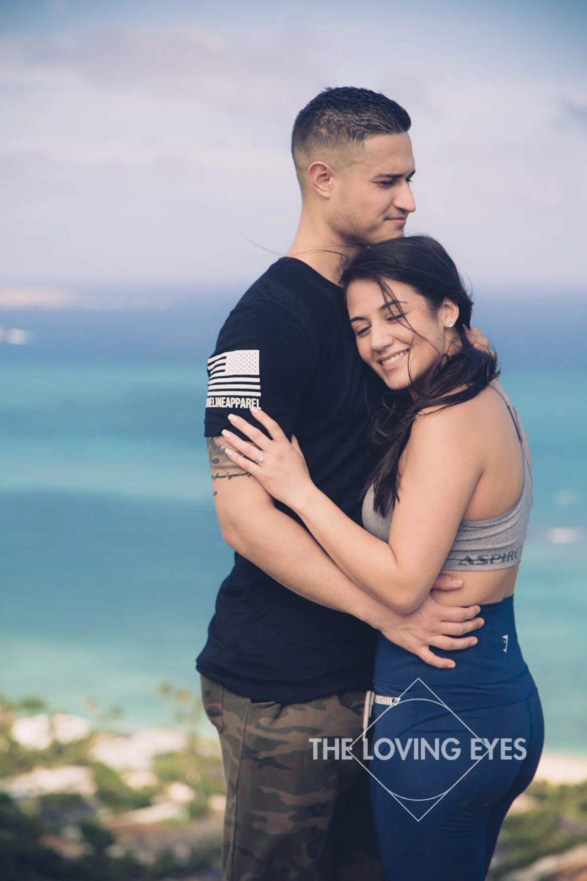 Romantic proposal atop Lanikai Pillbox in Hawaii