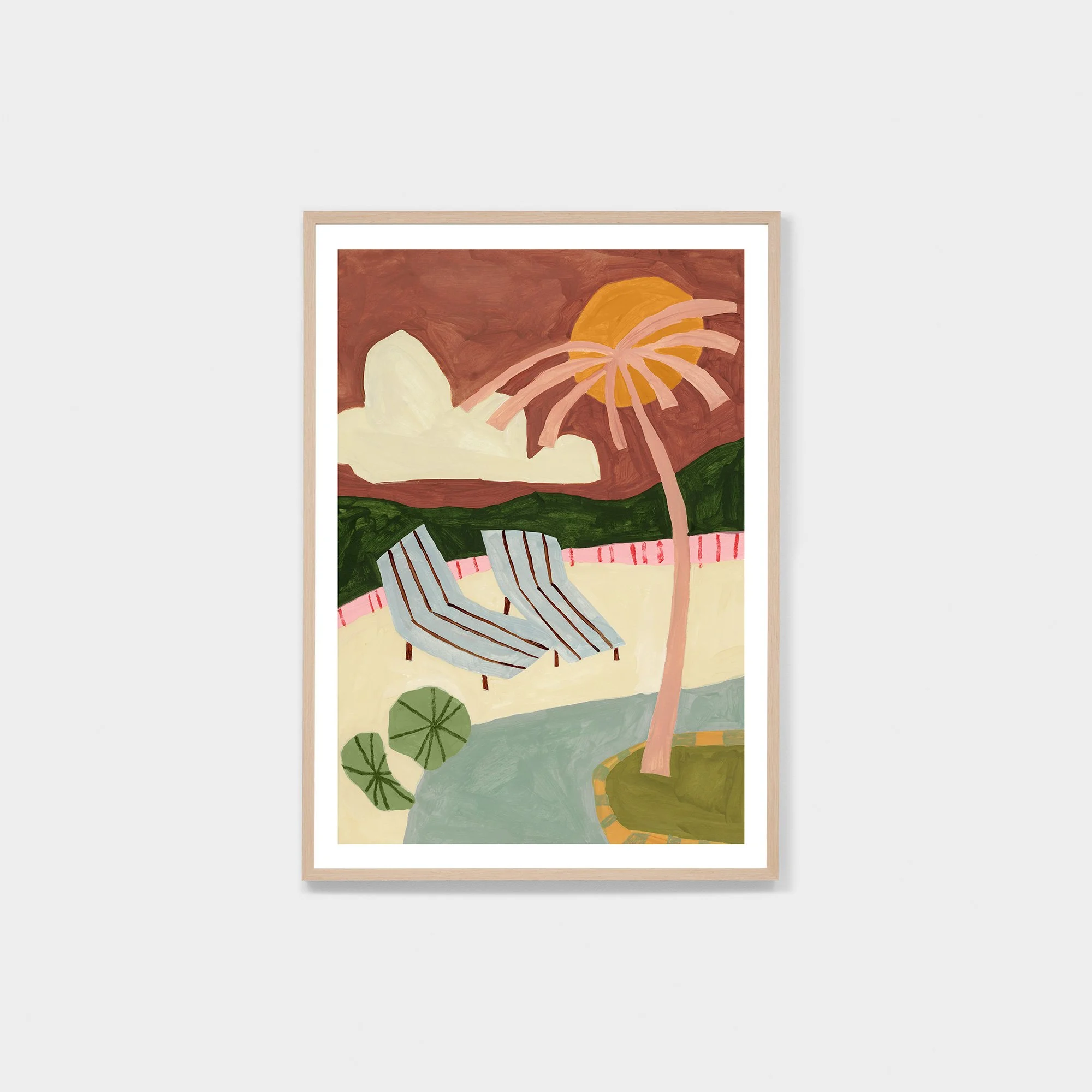 Poolside Paradise Bright Framed Print