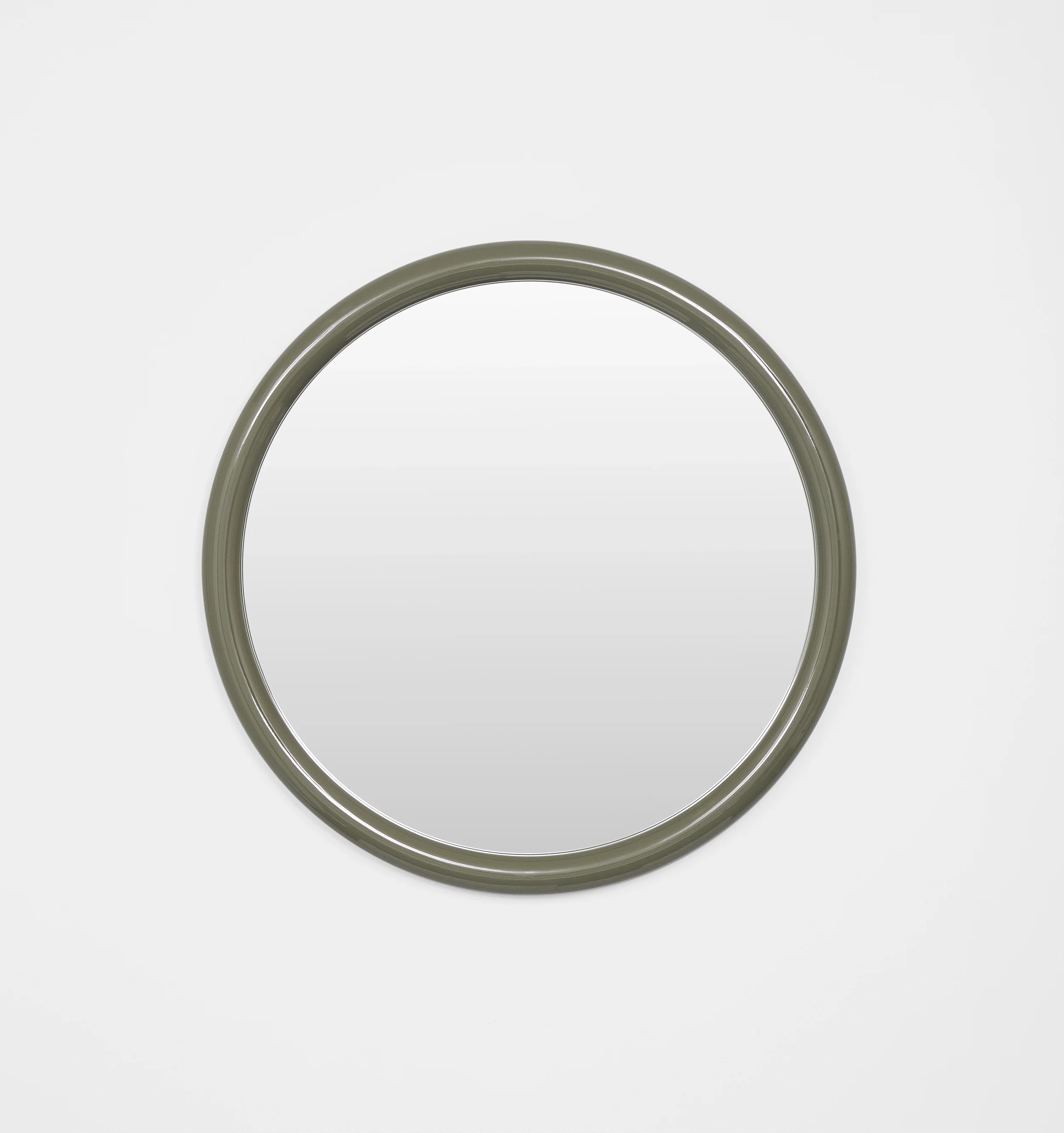 Gertrude Round Gloss Olive Mirror