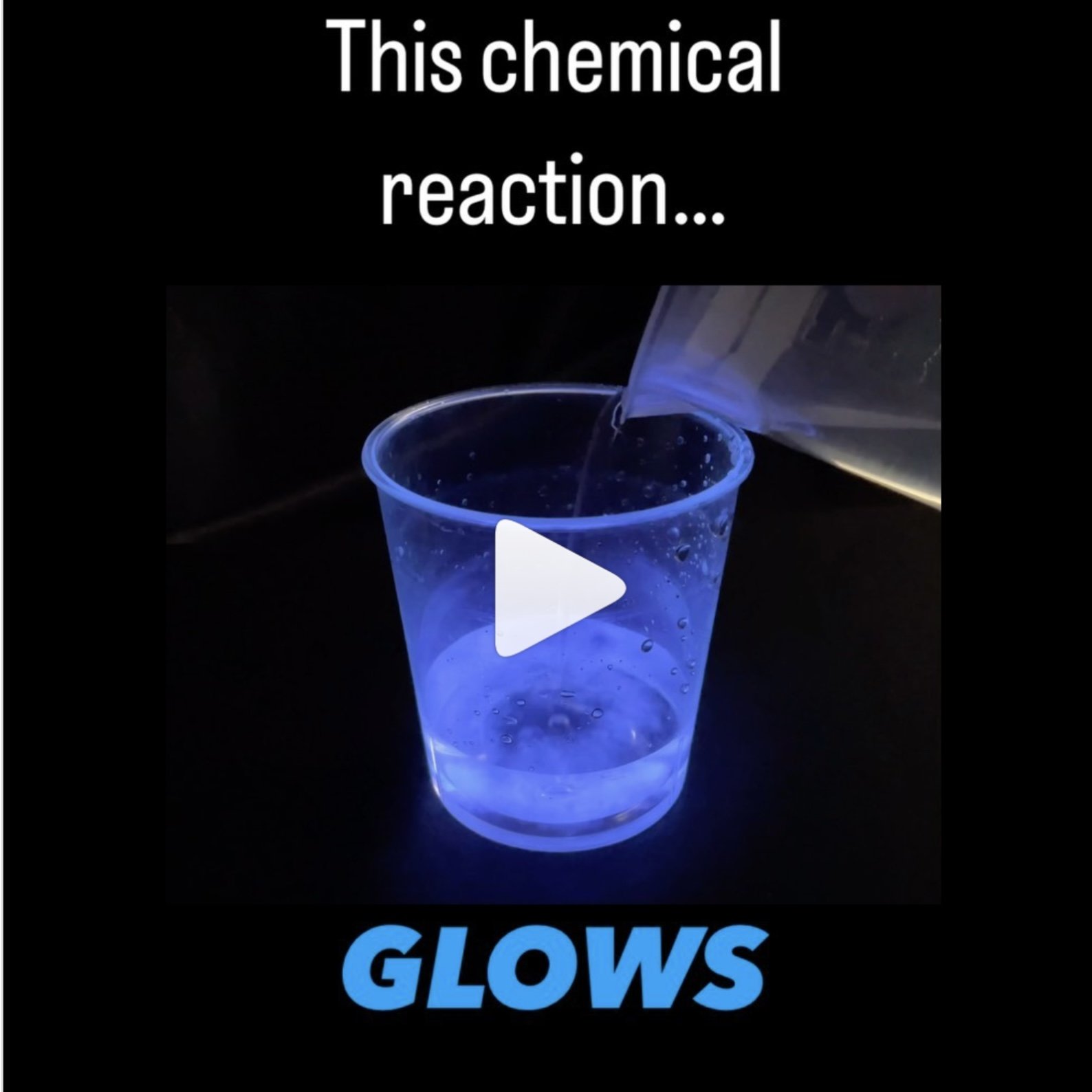 Glowing chemical reaction